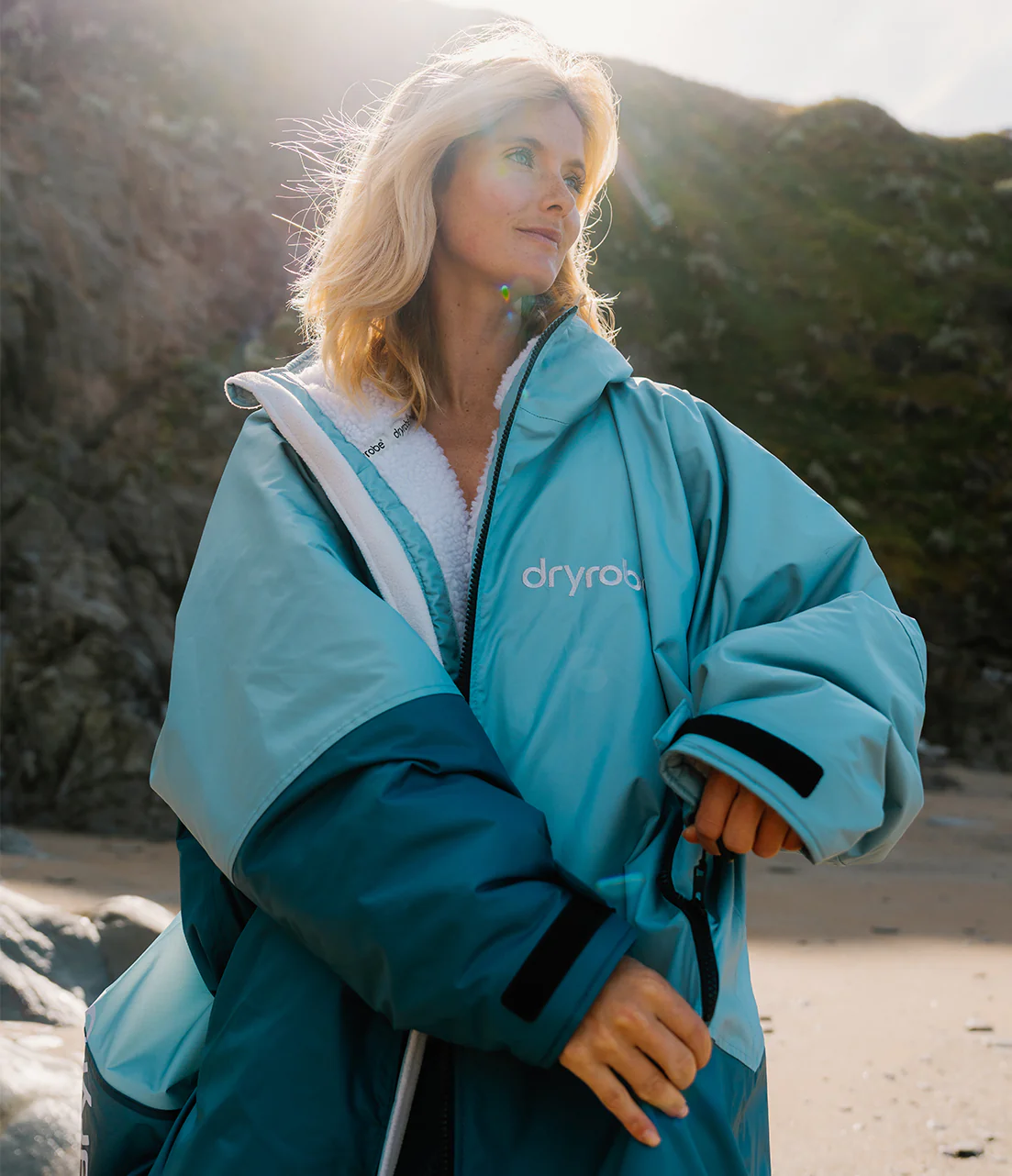 Blue Light Grey Advance Adults Changing Robe - Image 7