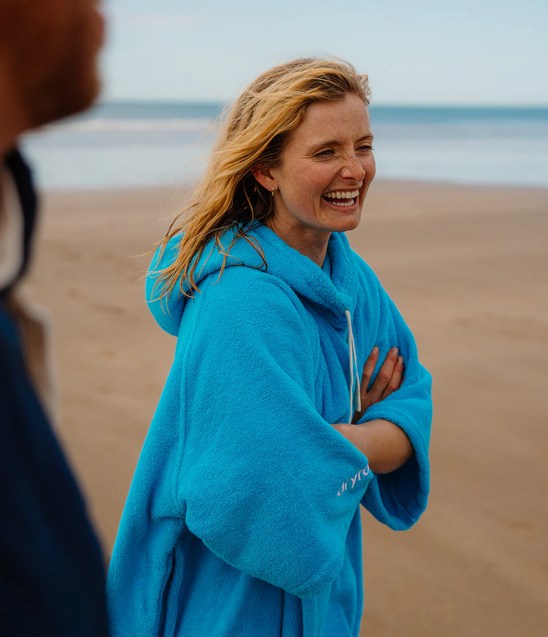 Blue Organic Towel Changing Robe - Image 11