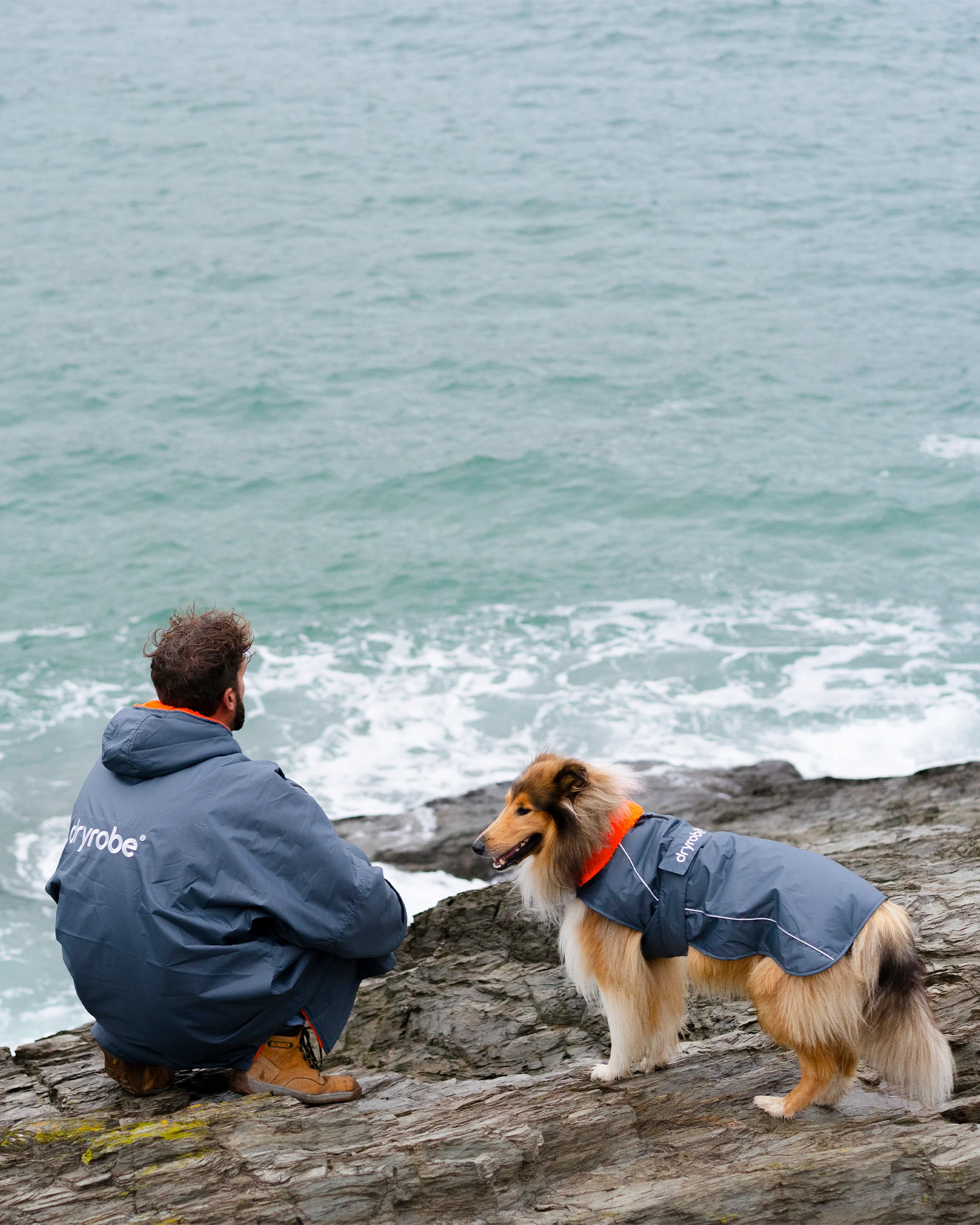 Dark Grey Orange Dog Coat - Image 8