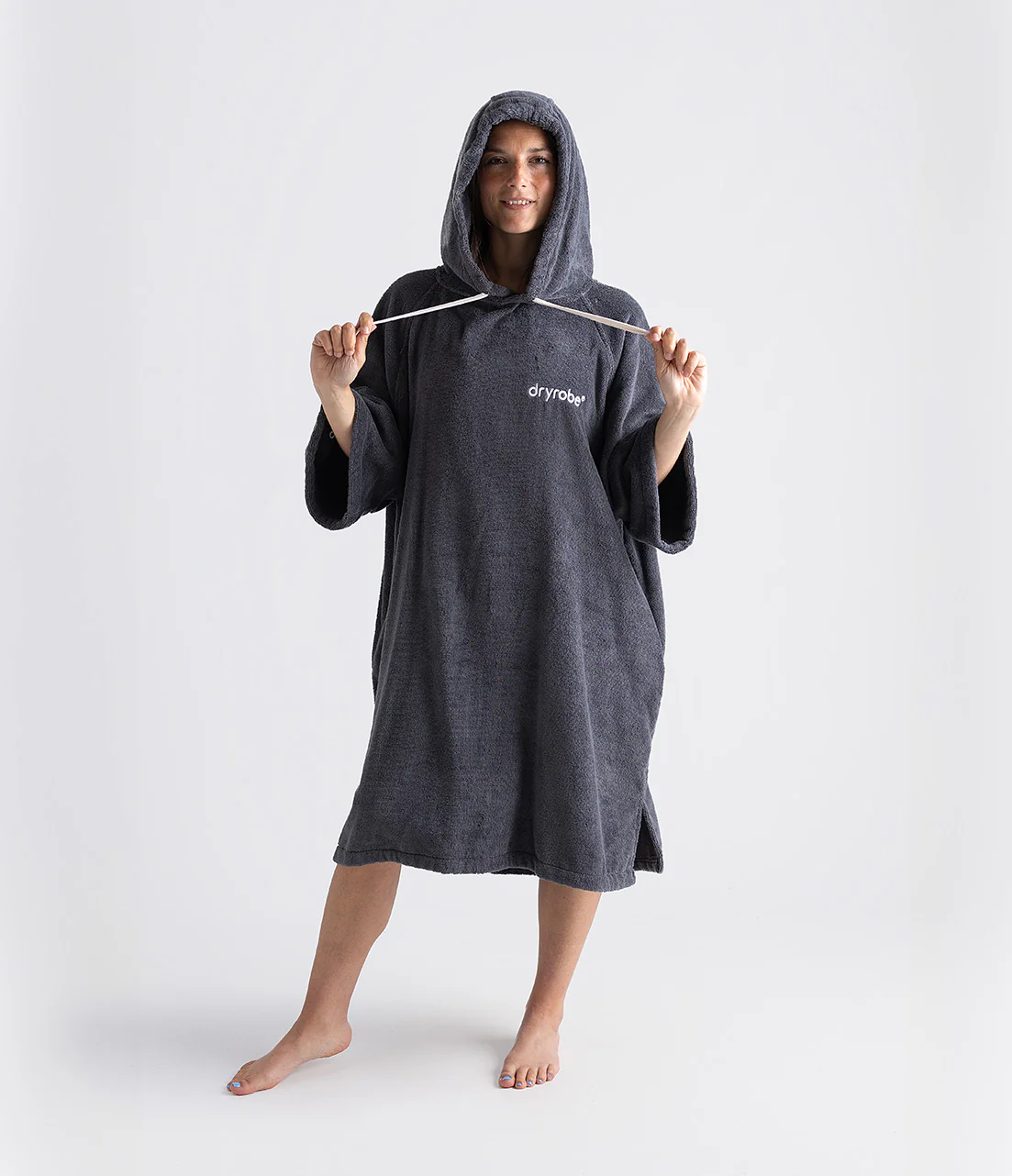 Dark Slate Organic Towel Changing Robe - Image 3