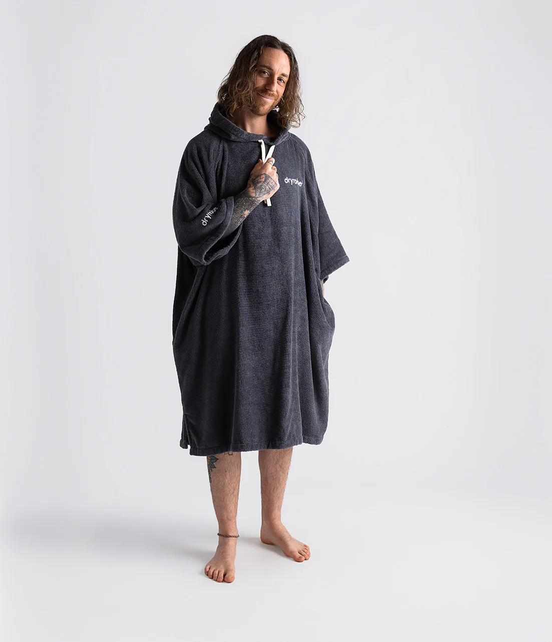 Dark Slate Organic Towel Changing Robe - Image 5