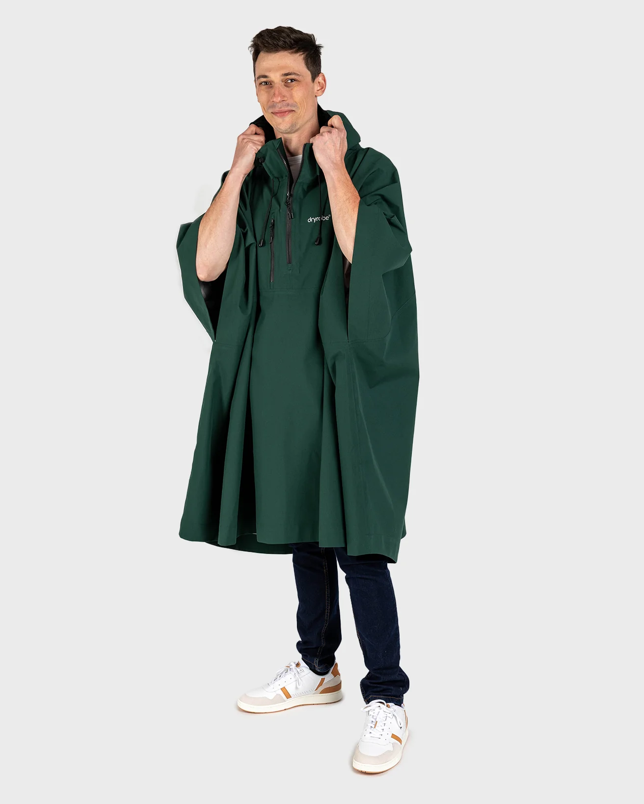 Dark Green One Size Rainproof Poncho - Image 8