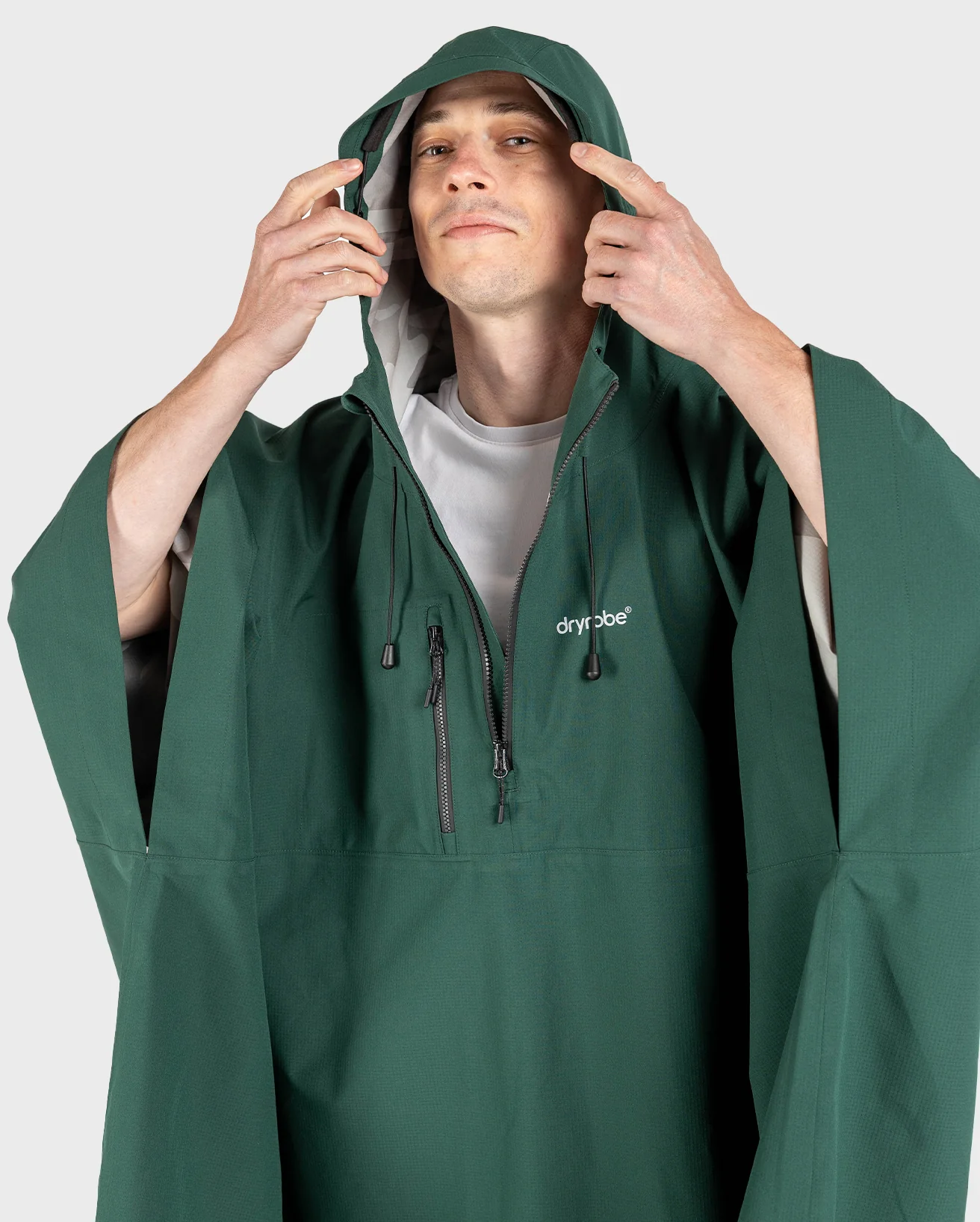Dark Green One Size Rainproof Poncho - Image 9