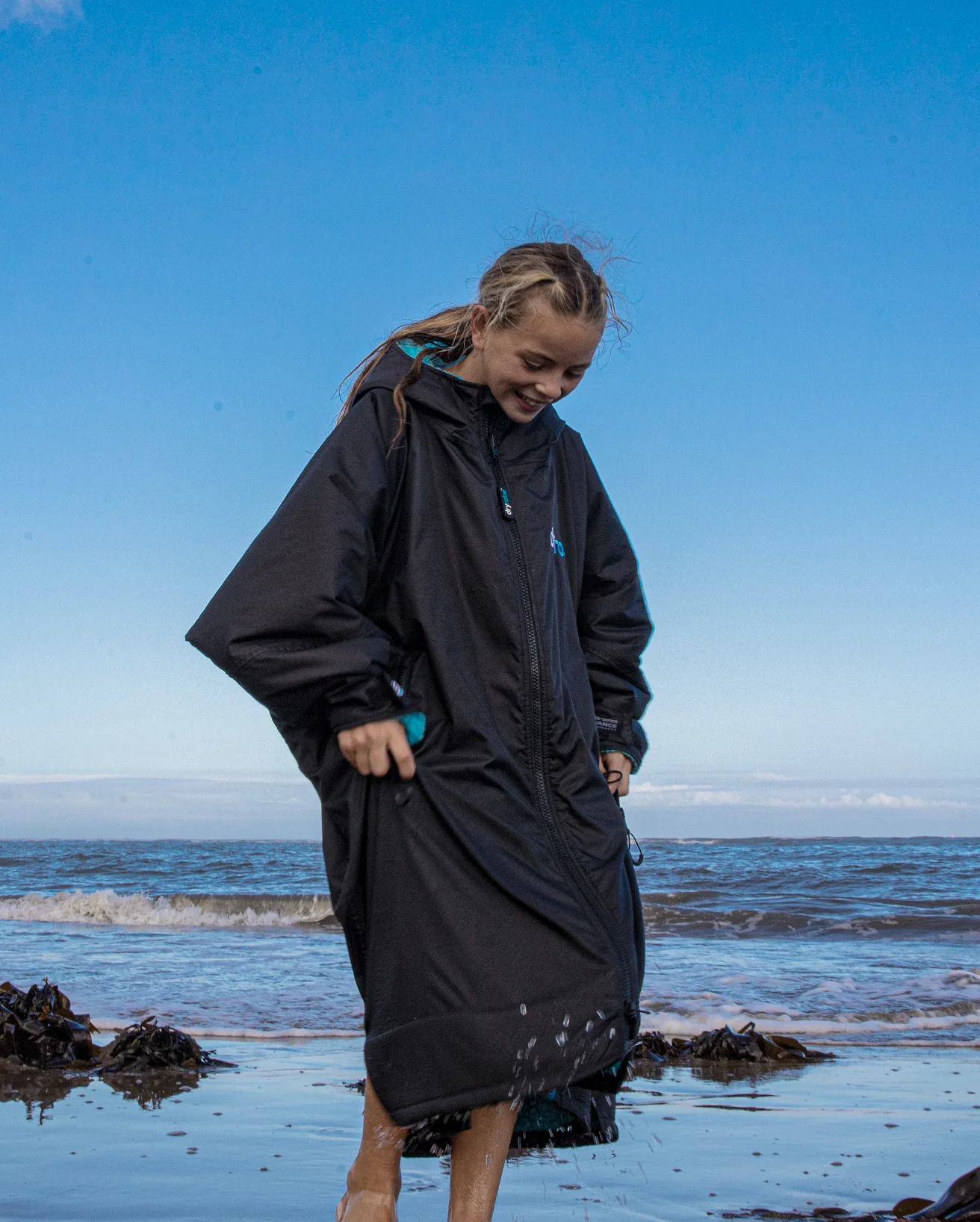 Black Blue Kids Advance Changing Robe - Image 5