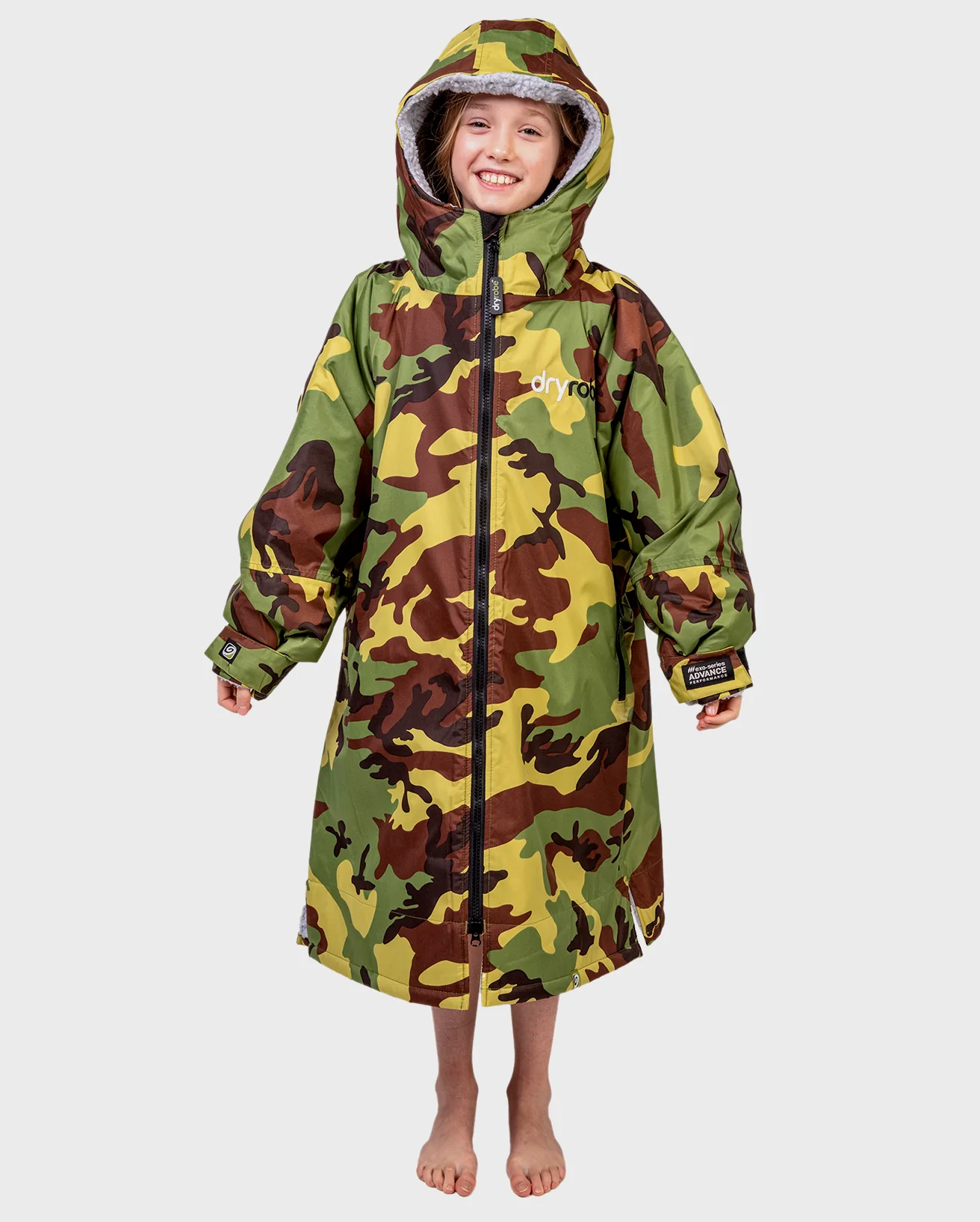 Camo Grey Kids Advance Changing Robe - Image 3