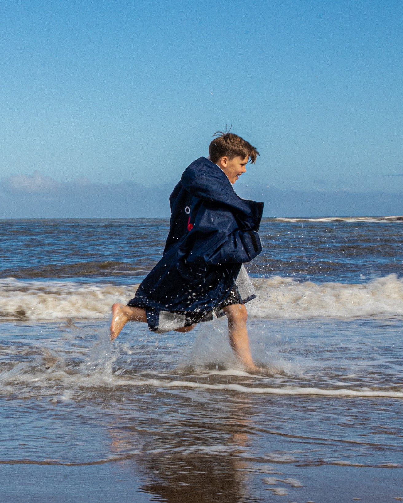 Navy Grey Kids Advance Changing Robe - Image 5