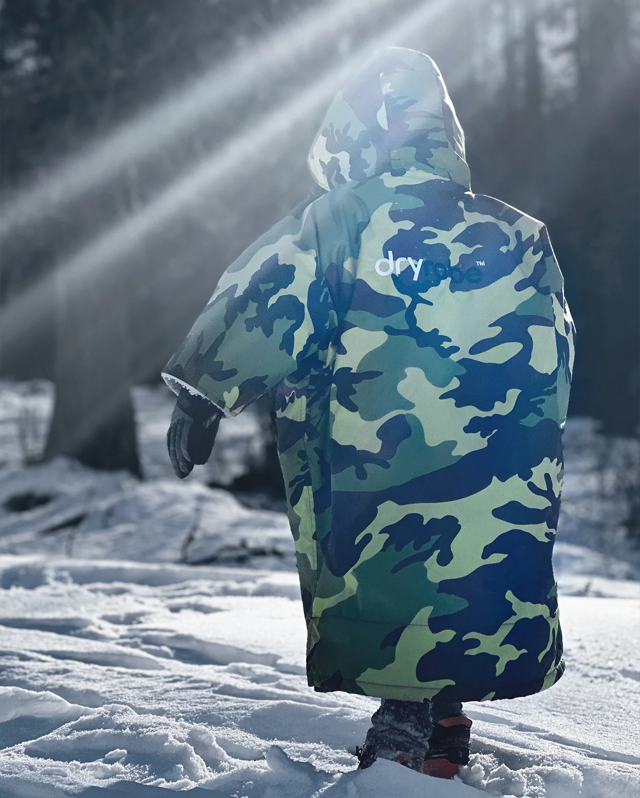Camo Grey Easy-Fit Kids Advance Changing Robe - Image 4
