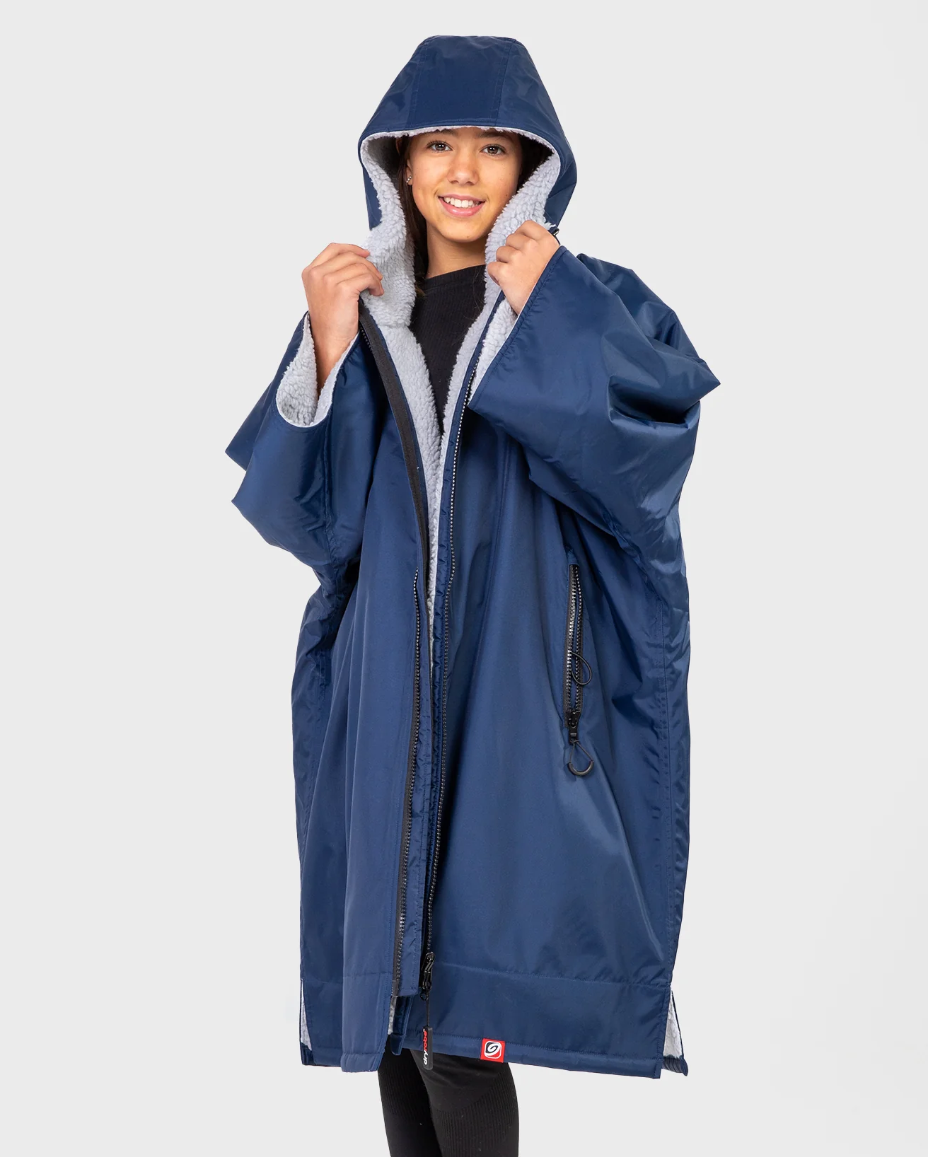 Navy Grey Easy-Fit Kids Advance Changing Robe - Image 3