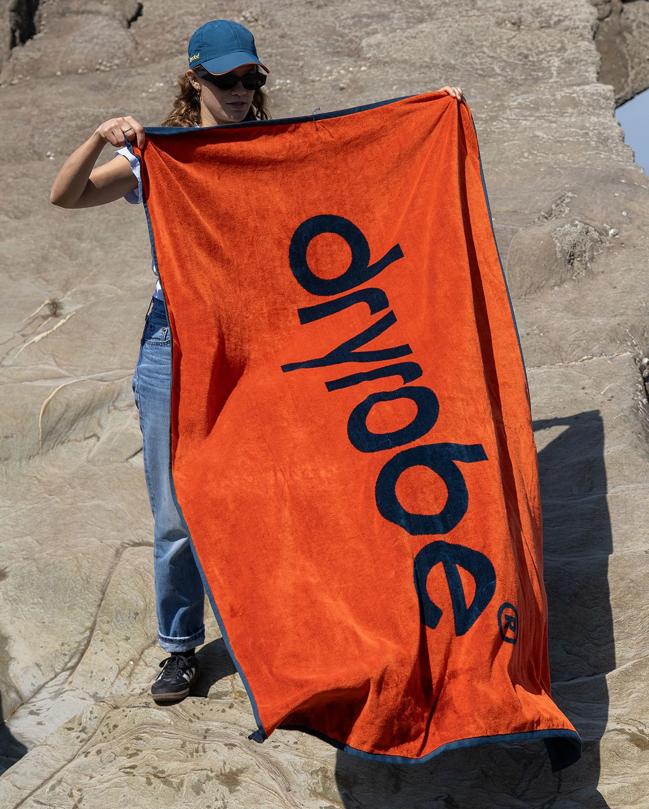 Orange Deep Sea Blue Beach Towel - Image 3