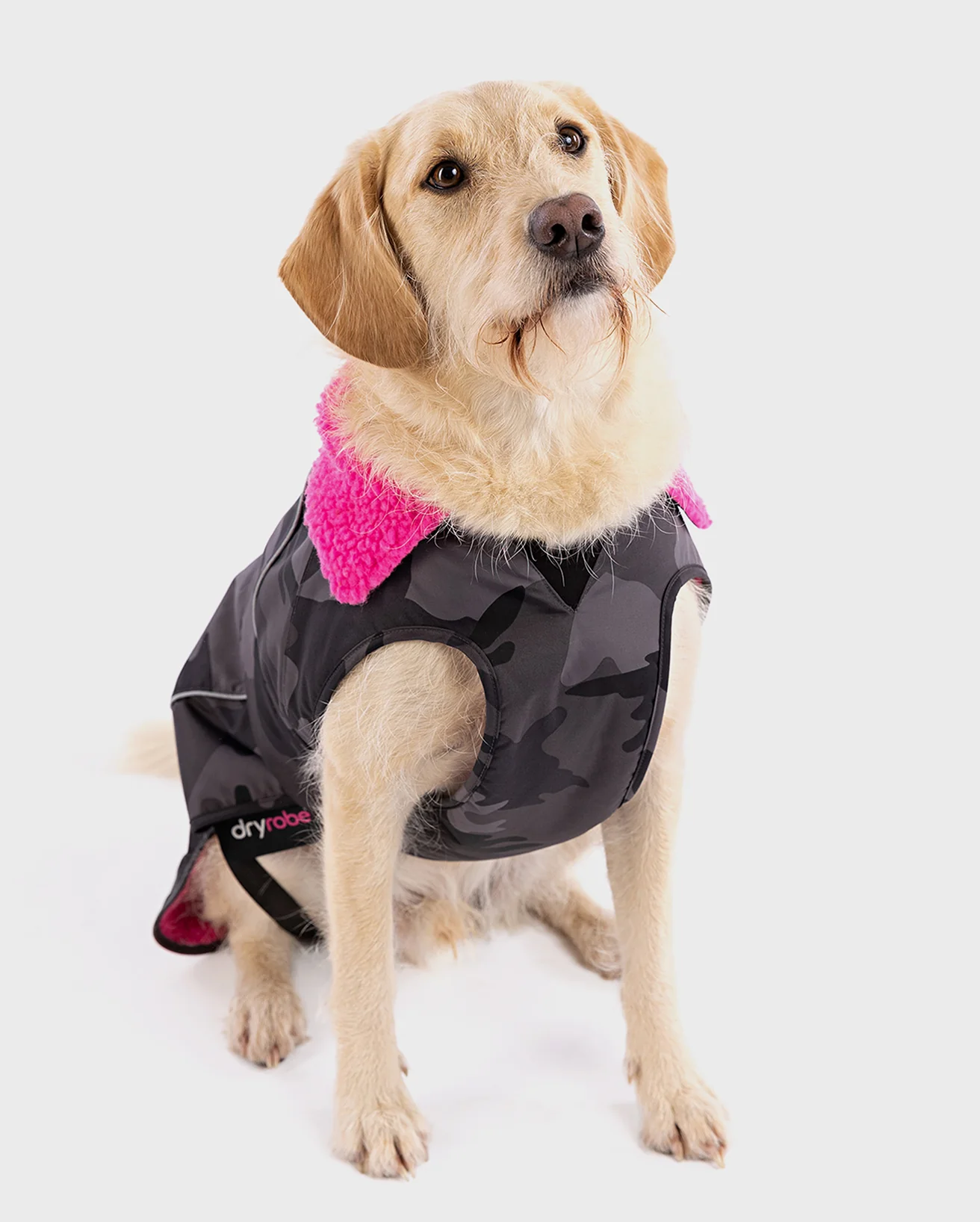 Black Camo Pink Dog Coat - Image 3