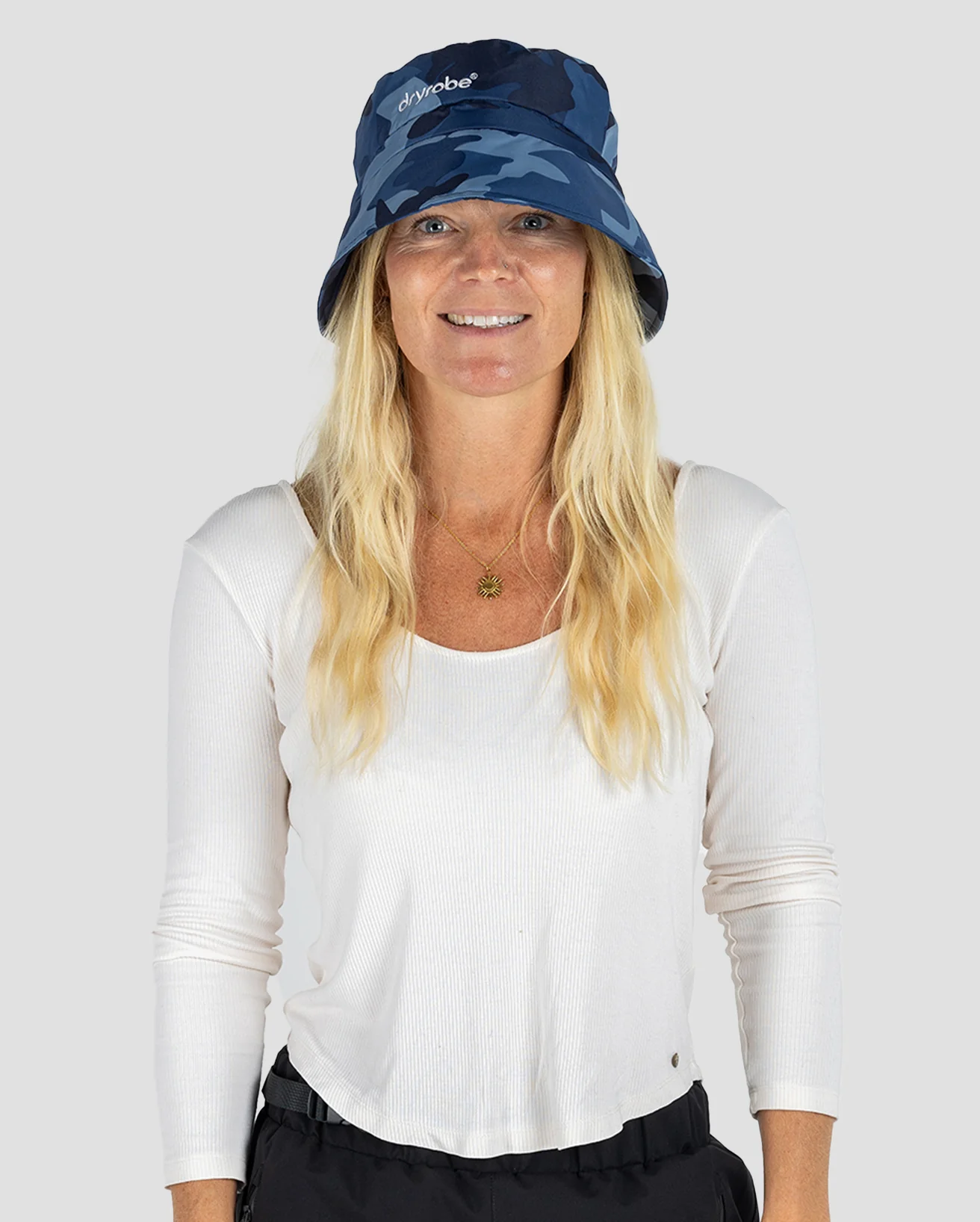 Blue Camo Fleece Lined Bucket Hat - Image 6