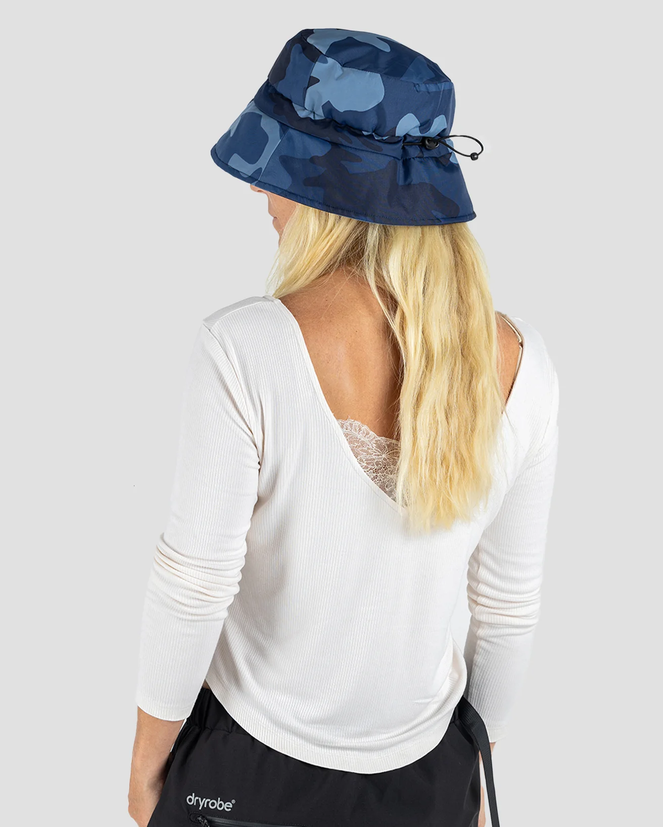 Blue Camo Fleece Lined Bucket Hat - Image 7