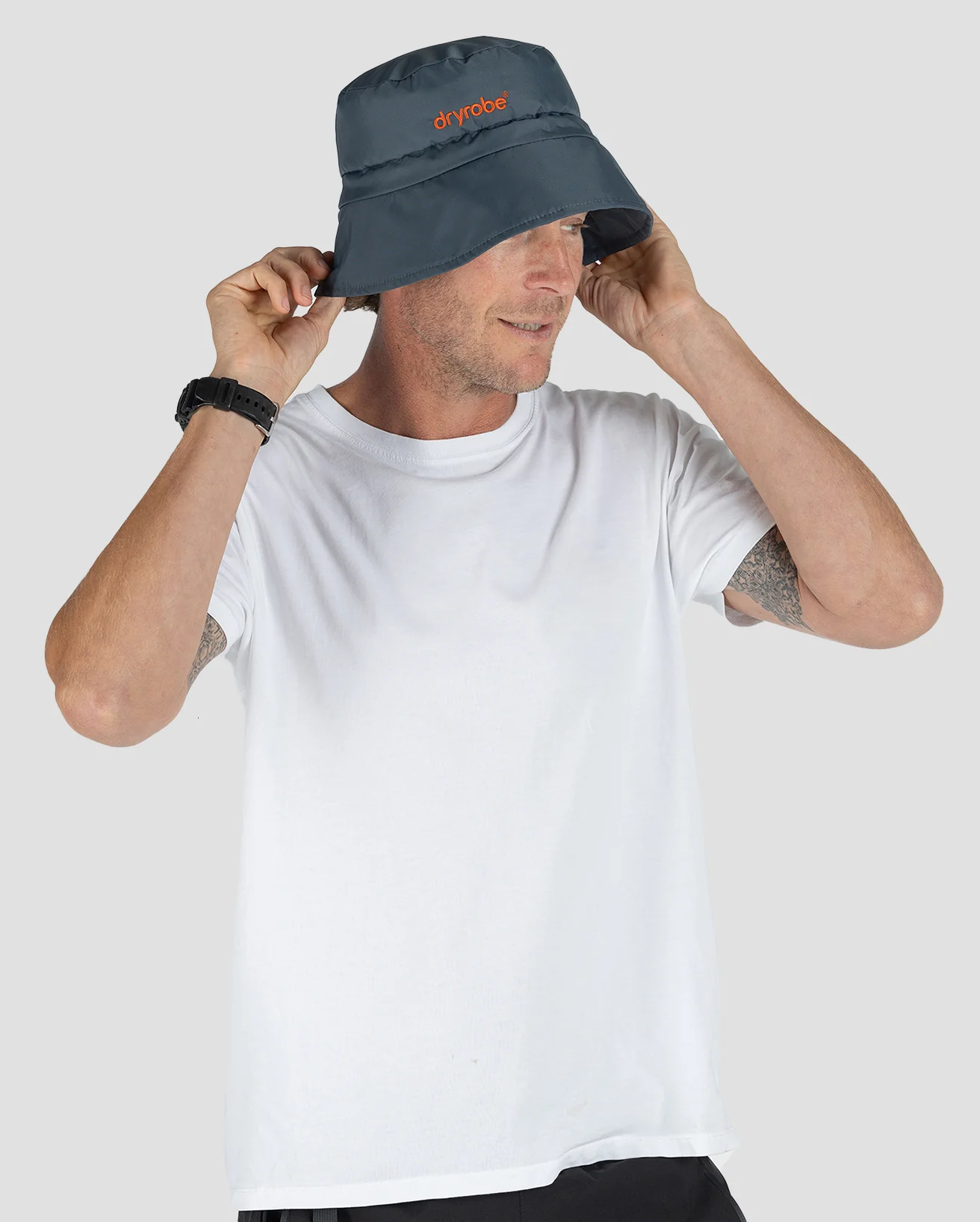 Dark Grey Fleece Lined Bucket Hat - Image 5