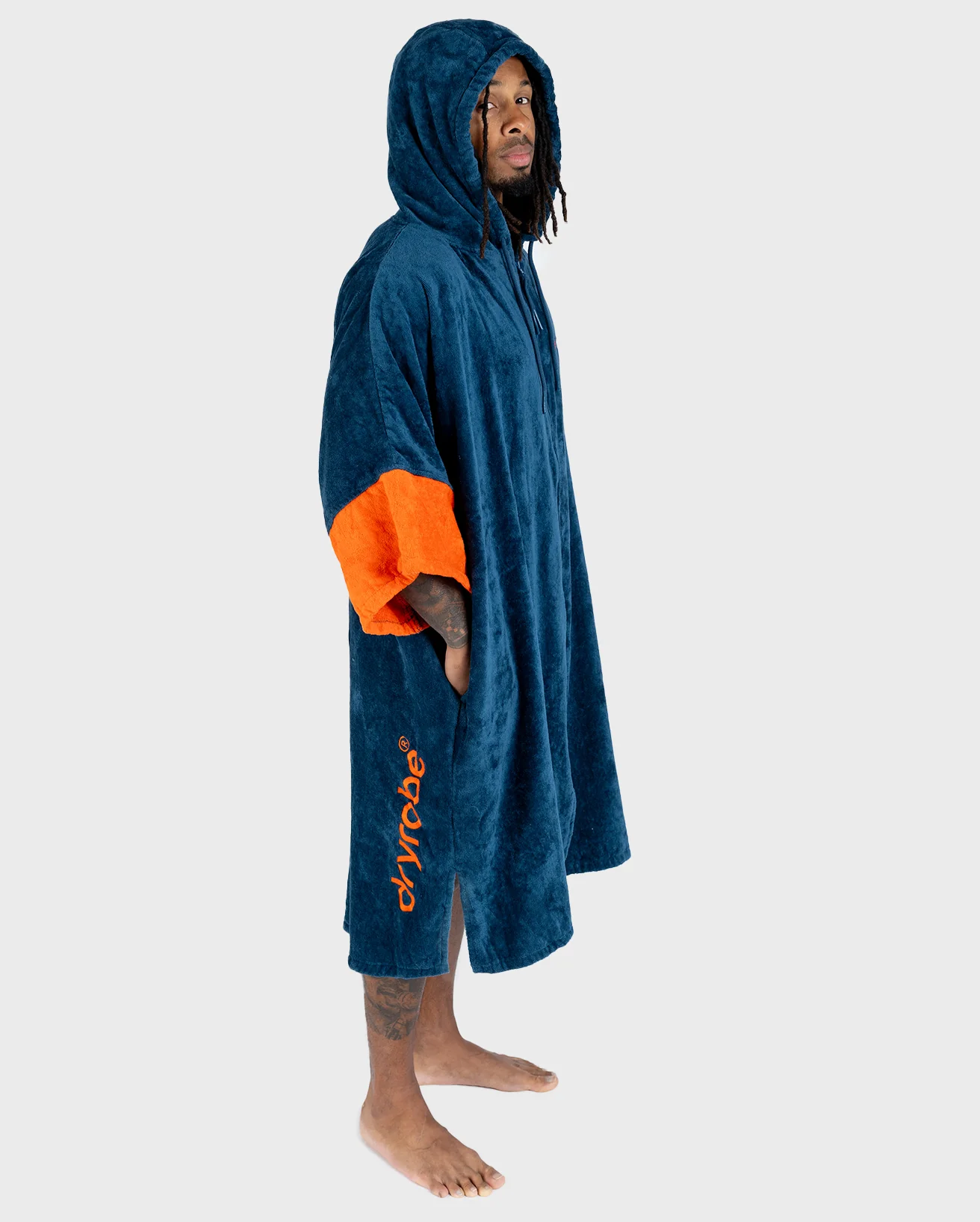 Deep Sea Blue Full-Zip Organic Towel Robe - Image 10