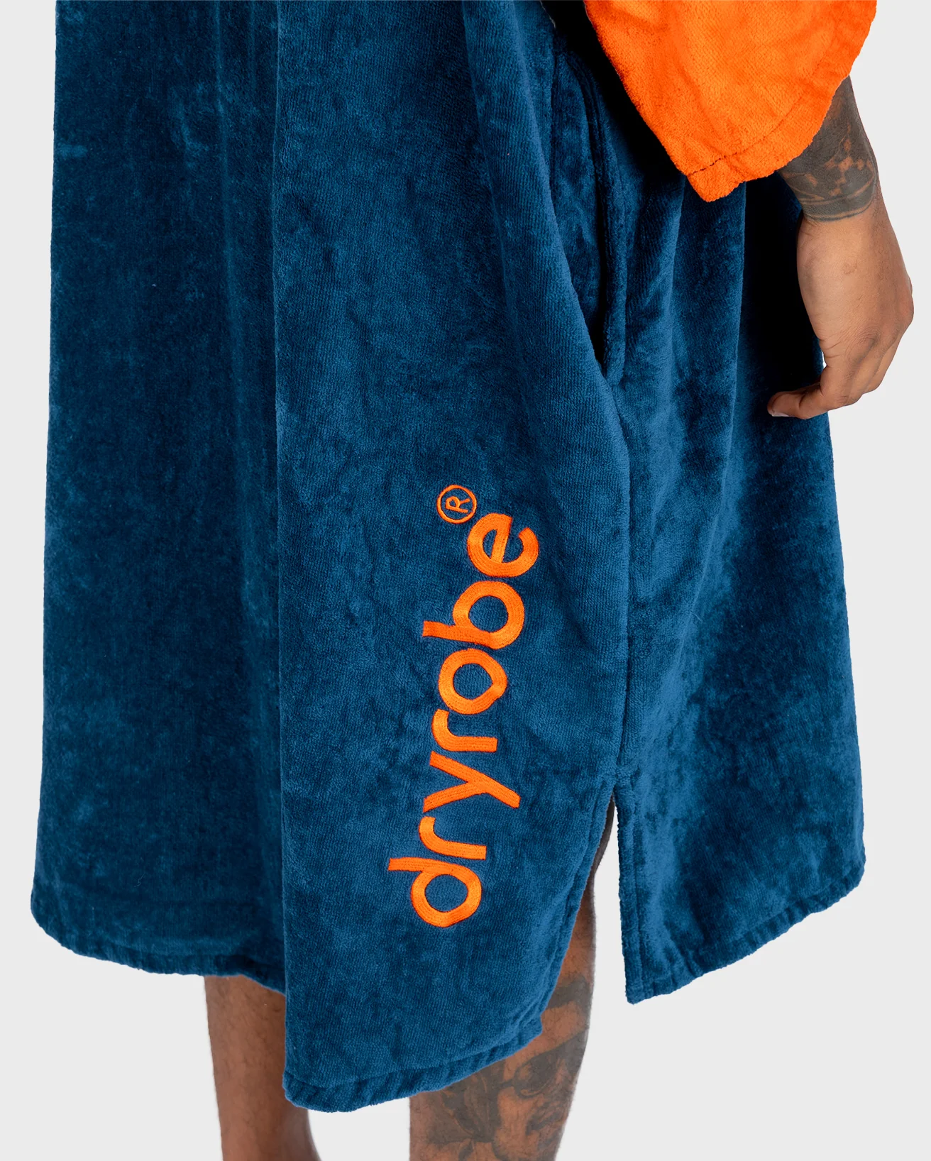 Deep Sea Blue Full-Zip Organic Towel Robe - Image 13