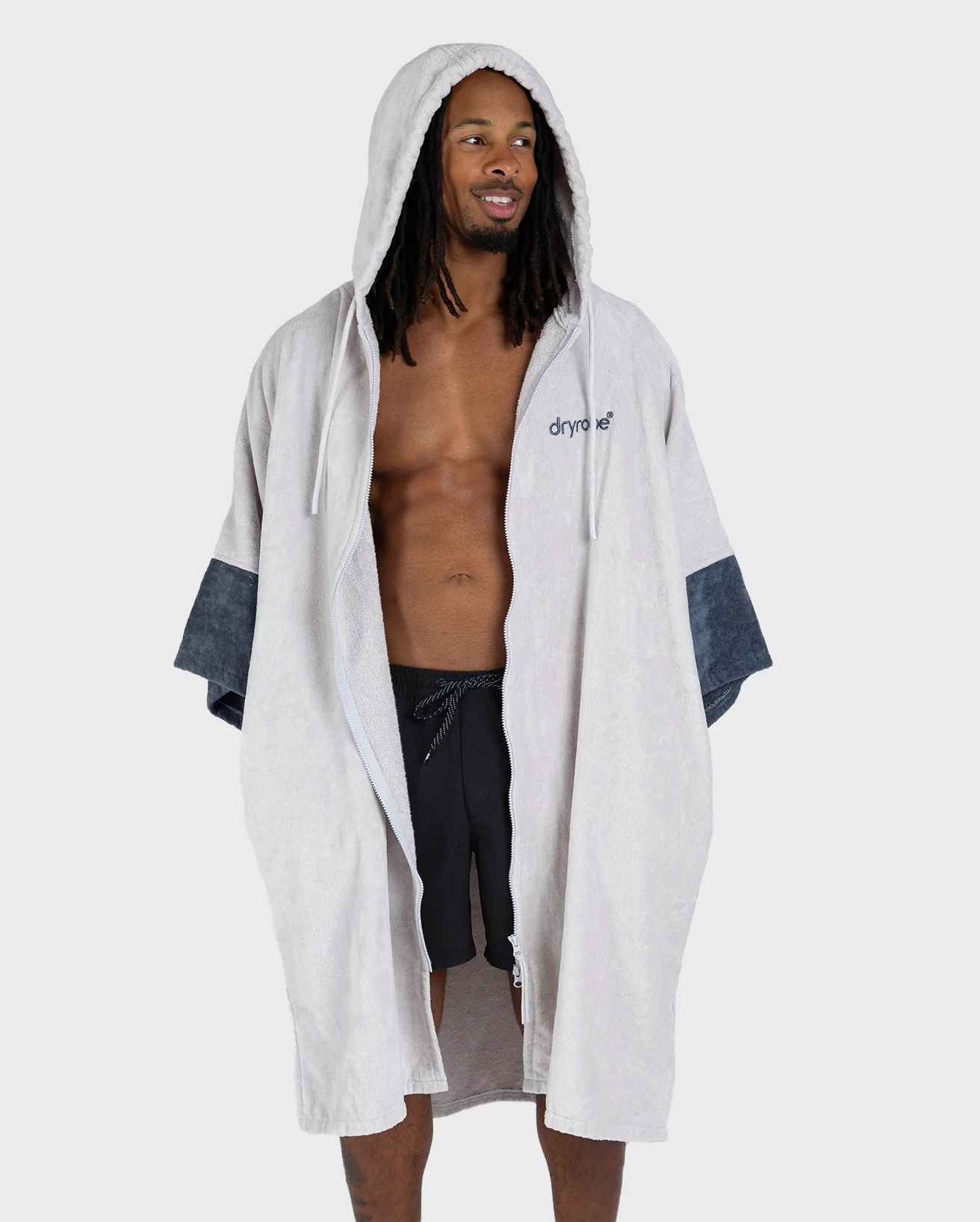 Grey Full-Zip Organic Towel Robe - Image 10