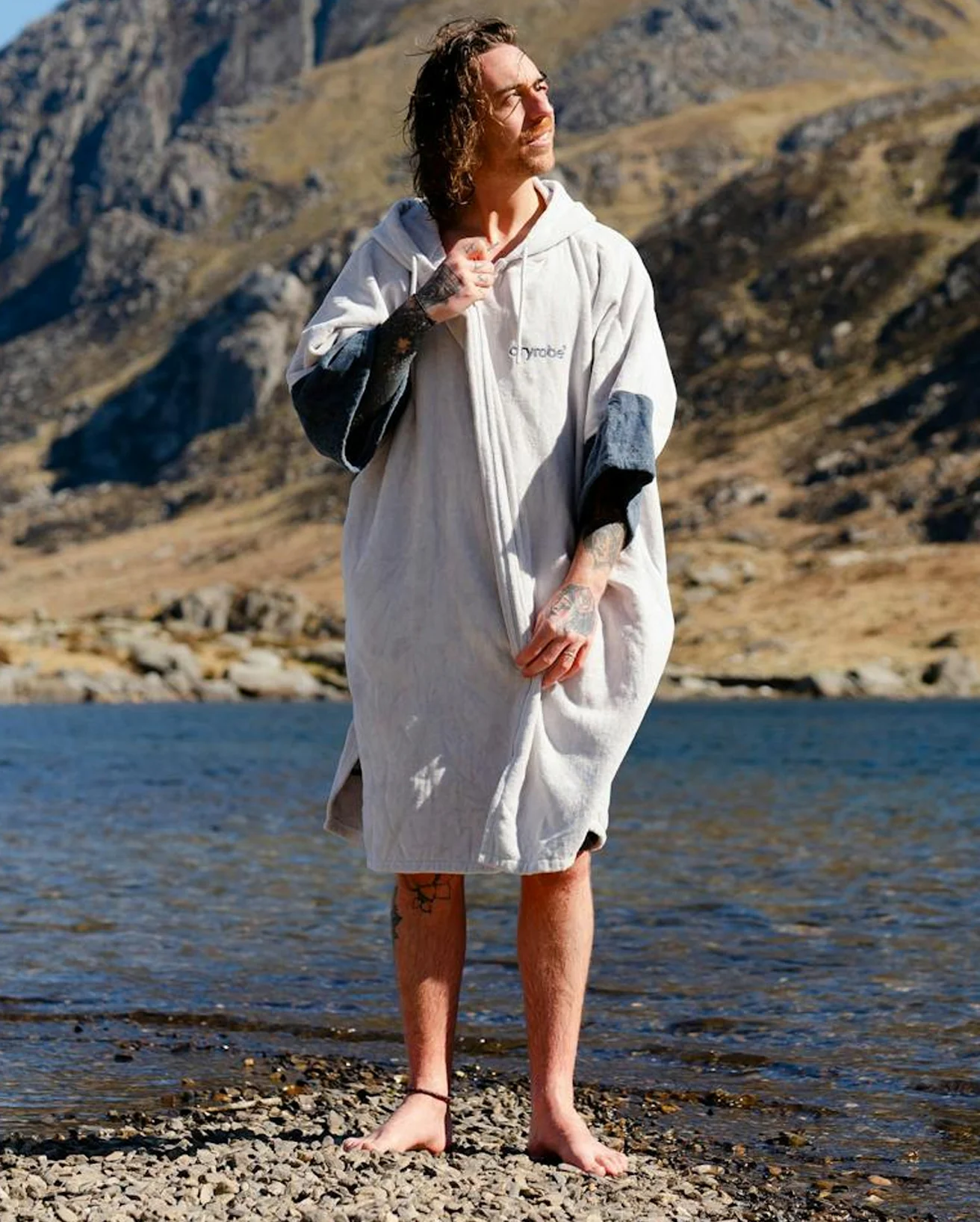 Grey Full-Zip Organic Towel Robe - Image 14