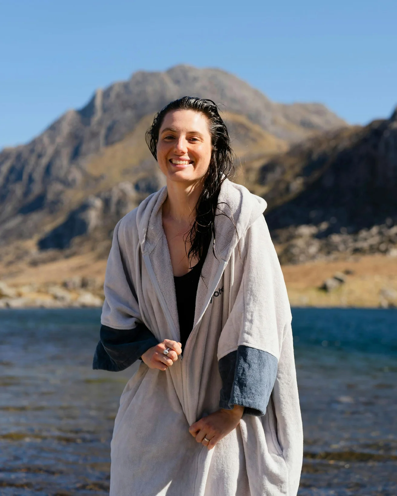 Grey Full-Zip Organic Towel Robe - Image 8