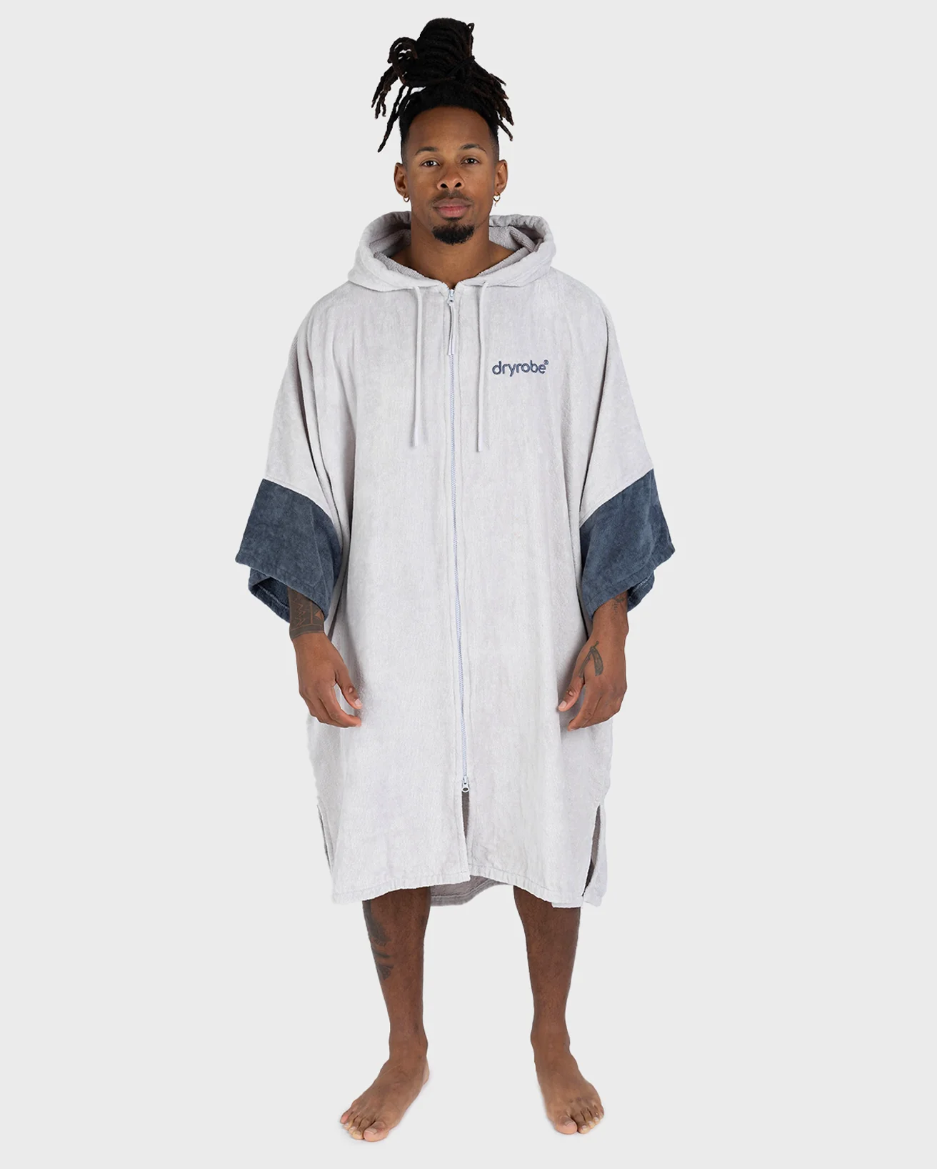 Grey Full-Zip Organic Towel Robe - Image 9