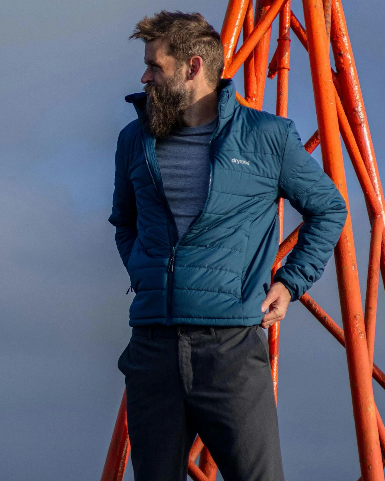 Deep Sea Blue Men's Light Weight Jacket - Image 6