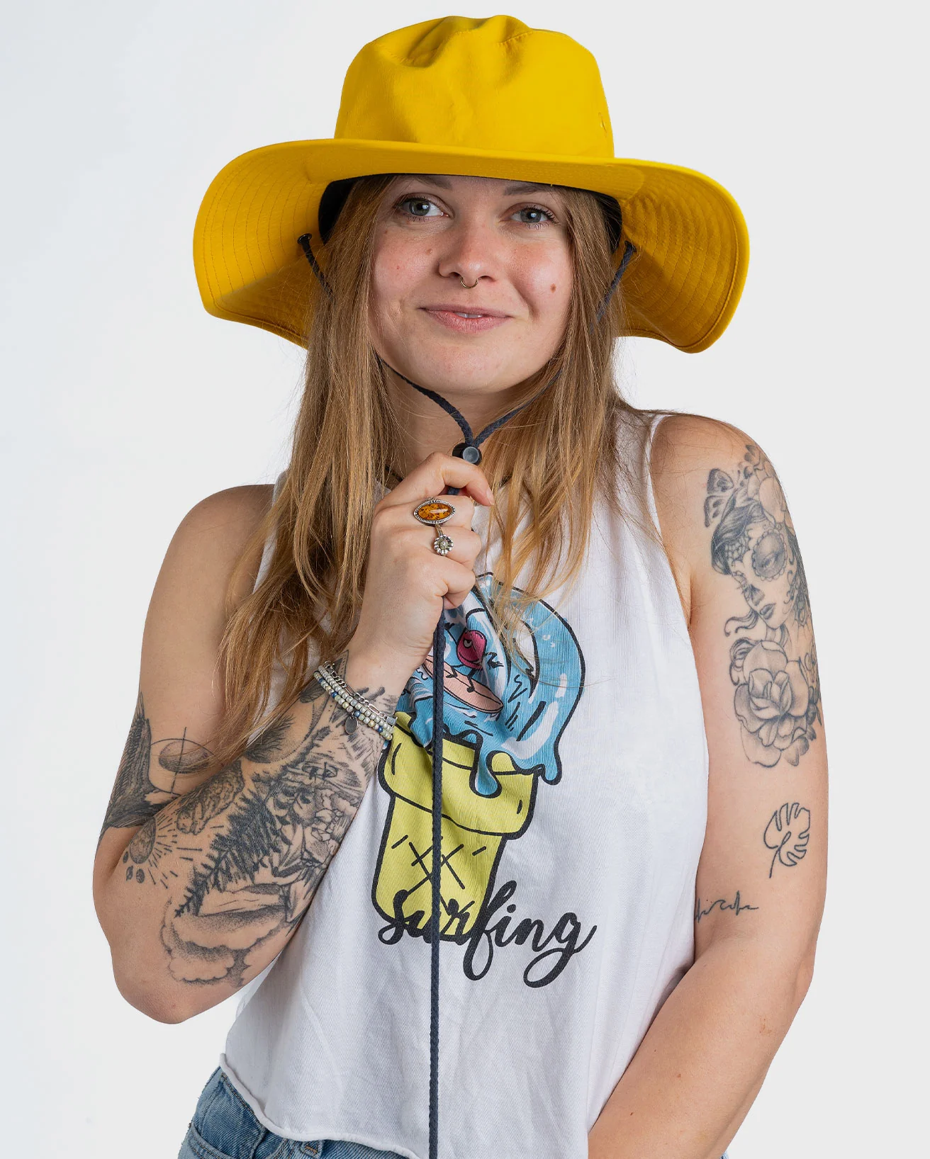 Yellow Quick Dry Brimmed Hat - Image 4