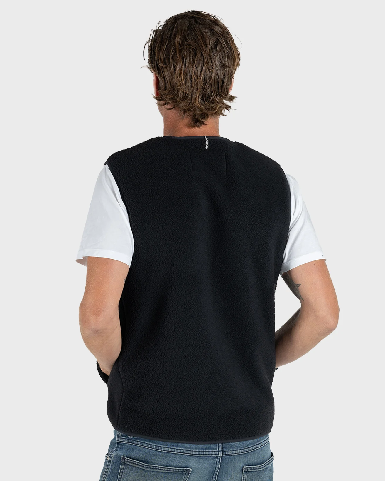 Black Thermal Unisex Fleece Gilet - Image 10