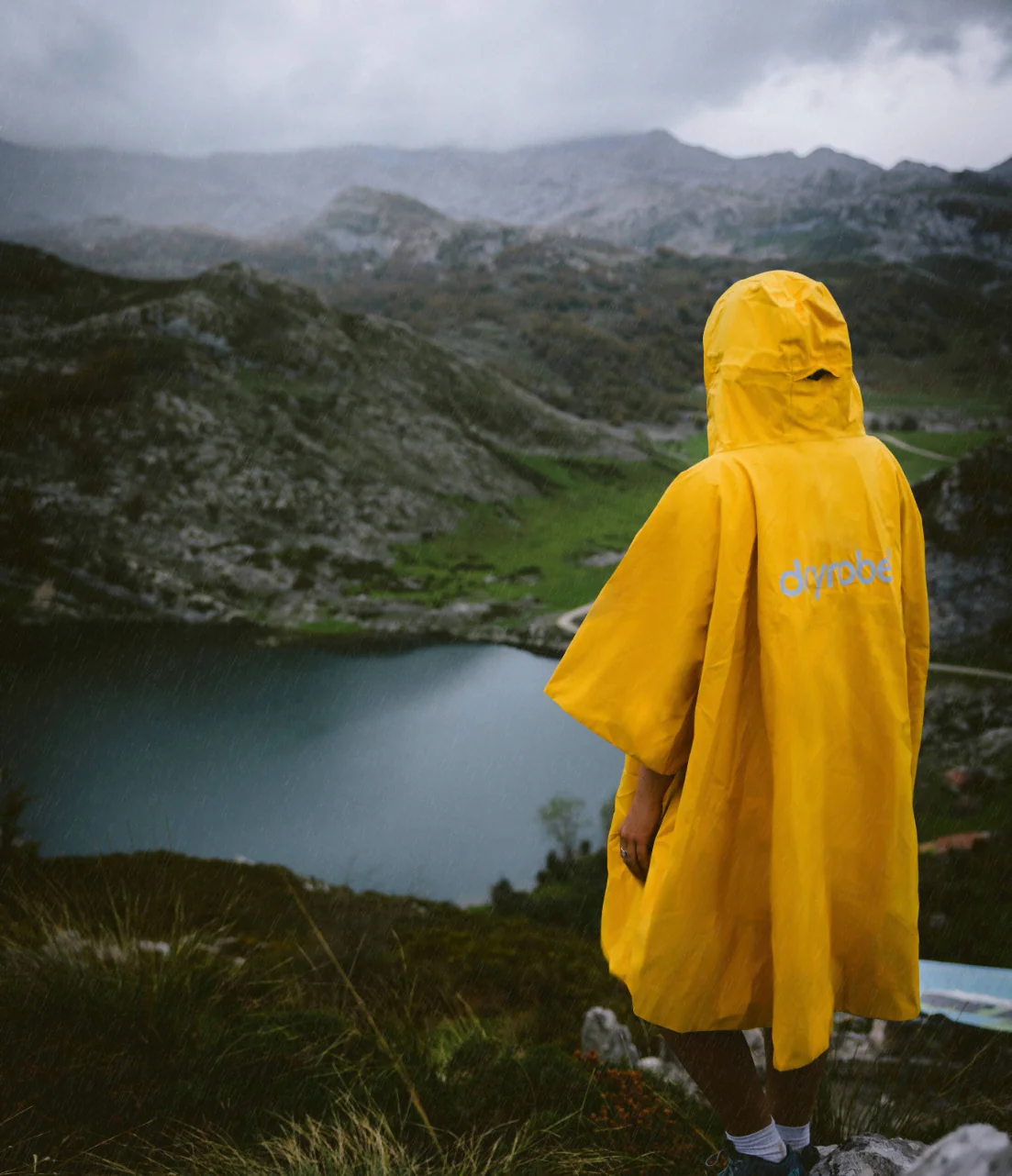 Yellow One Size Rainproof Poncho - Image 5