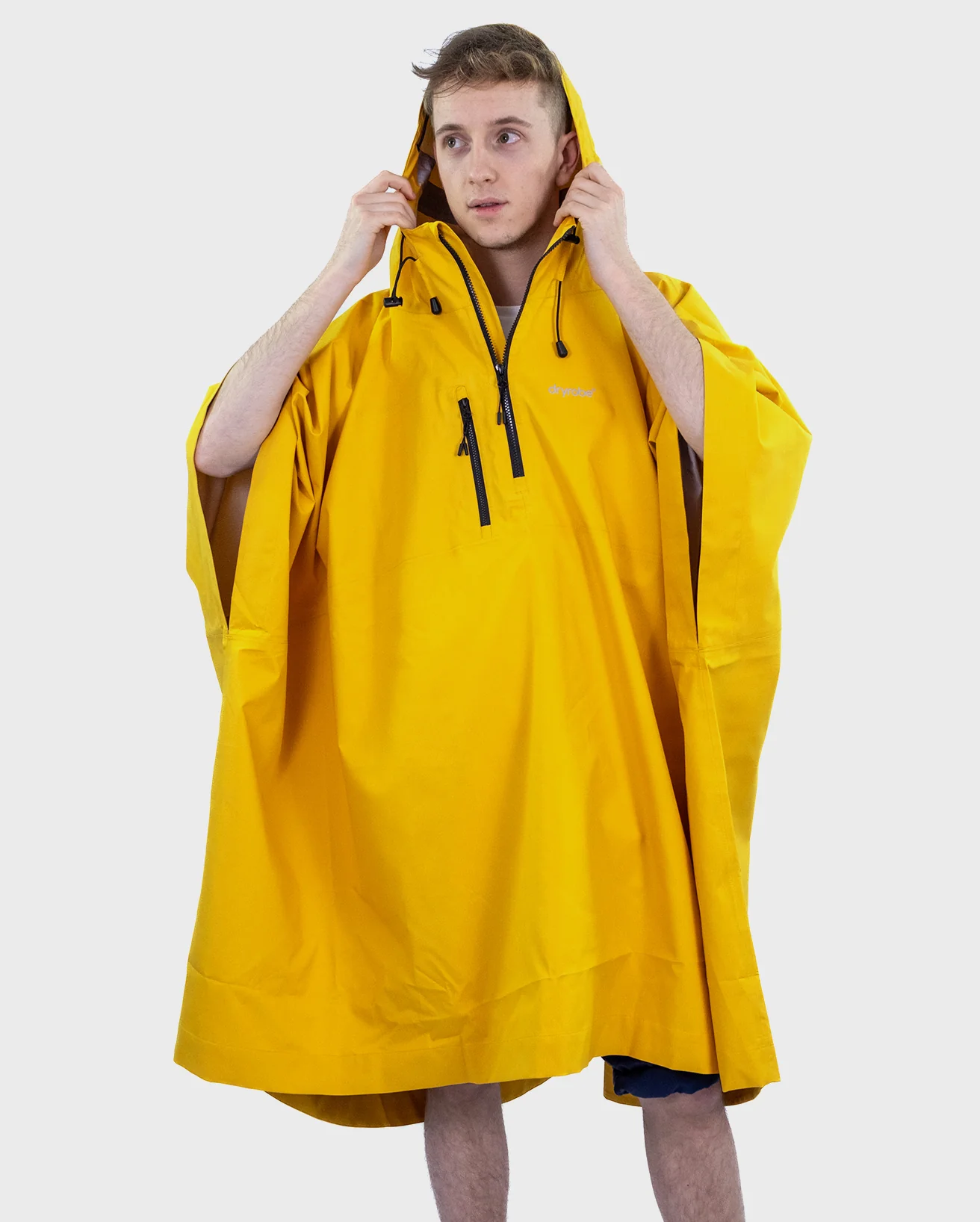 Yellow One Size Rainproof Poncho - Image 6