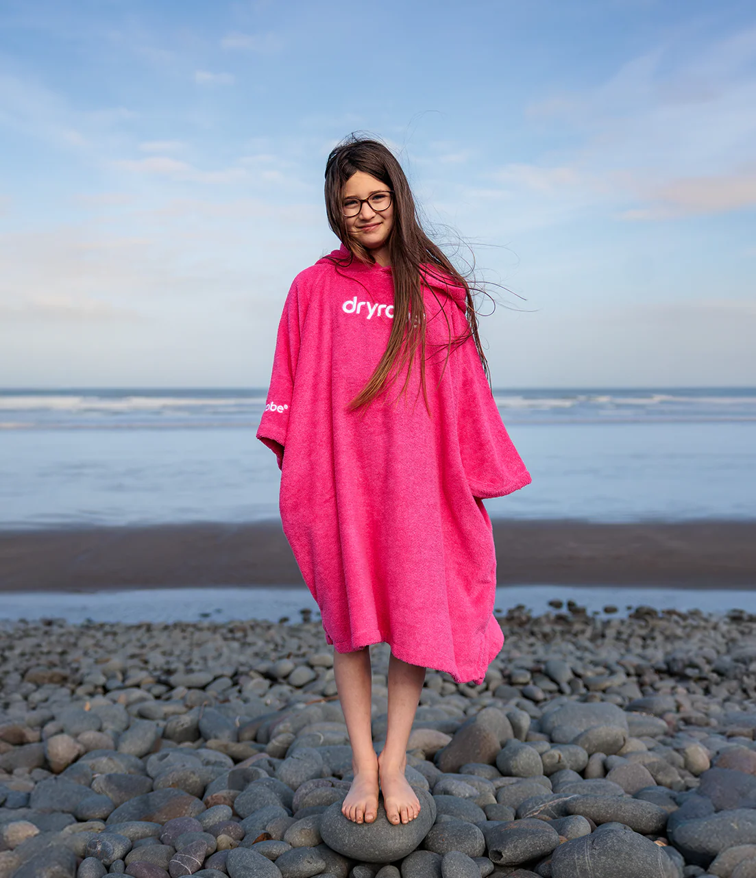 Hot Pink Kids Organic Towel Changing Robe - Image 4