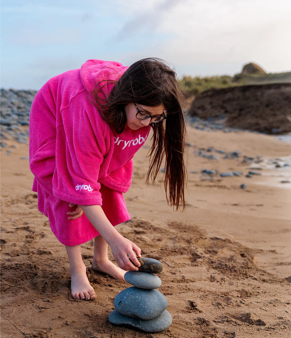 Hot Pink Kids Organic Towel Changing Robe - Image 6