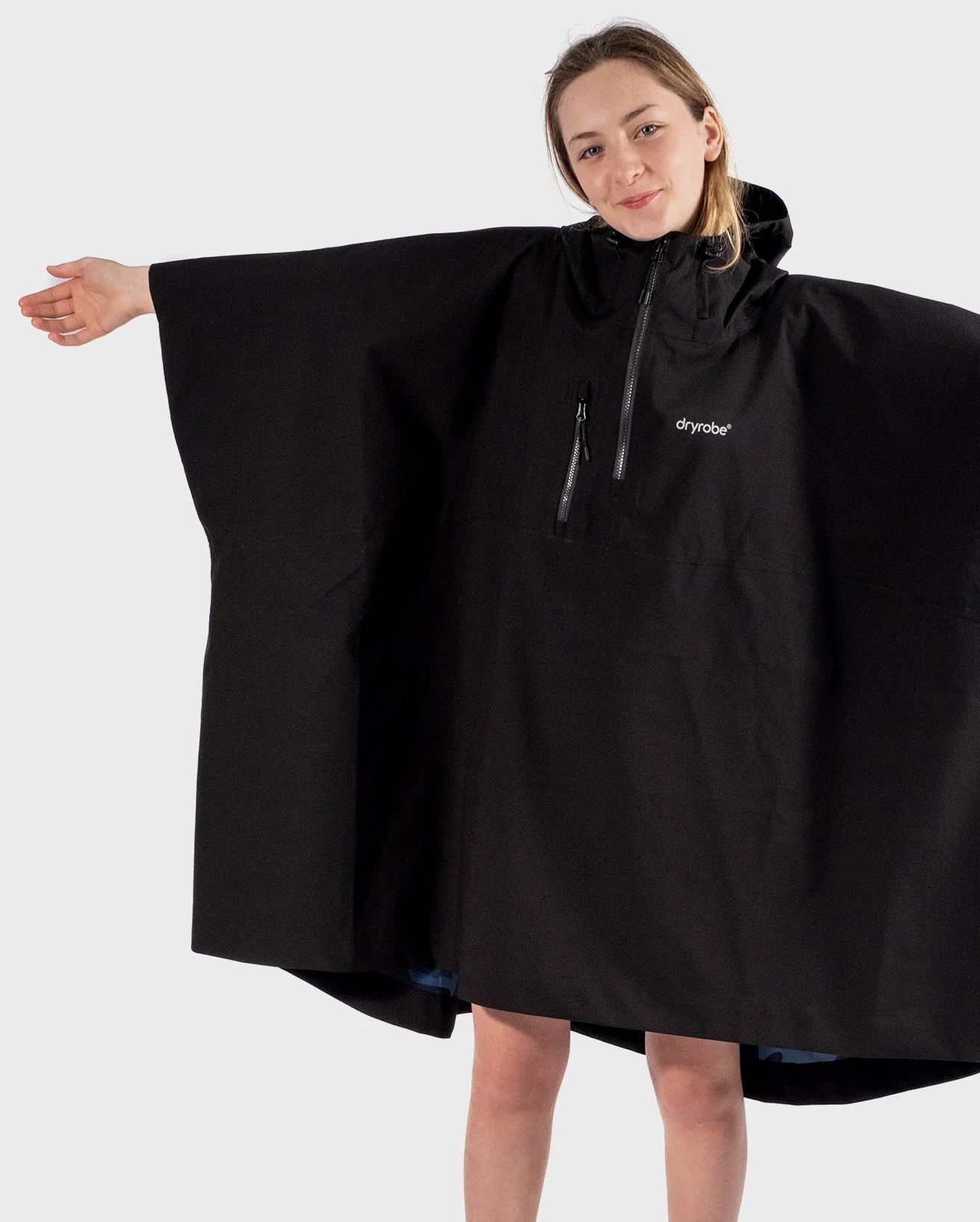 Black Rainproof Kids Poncho - Image 3