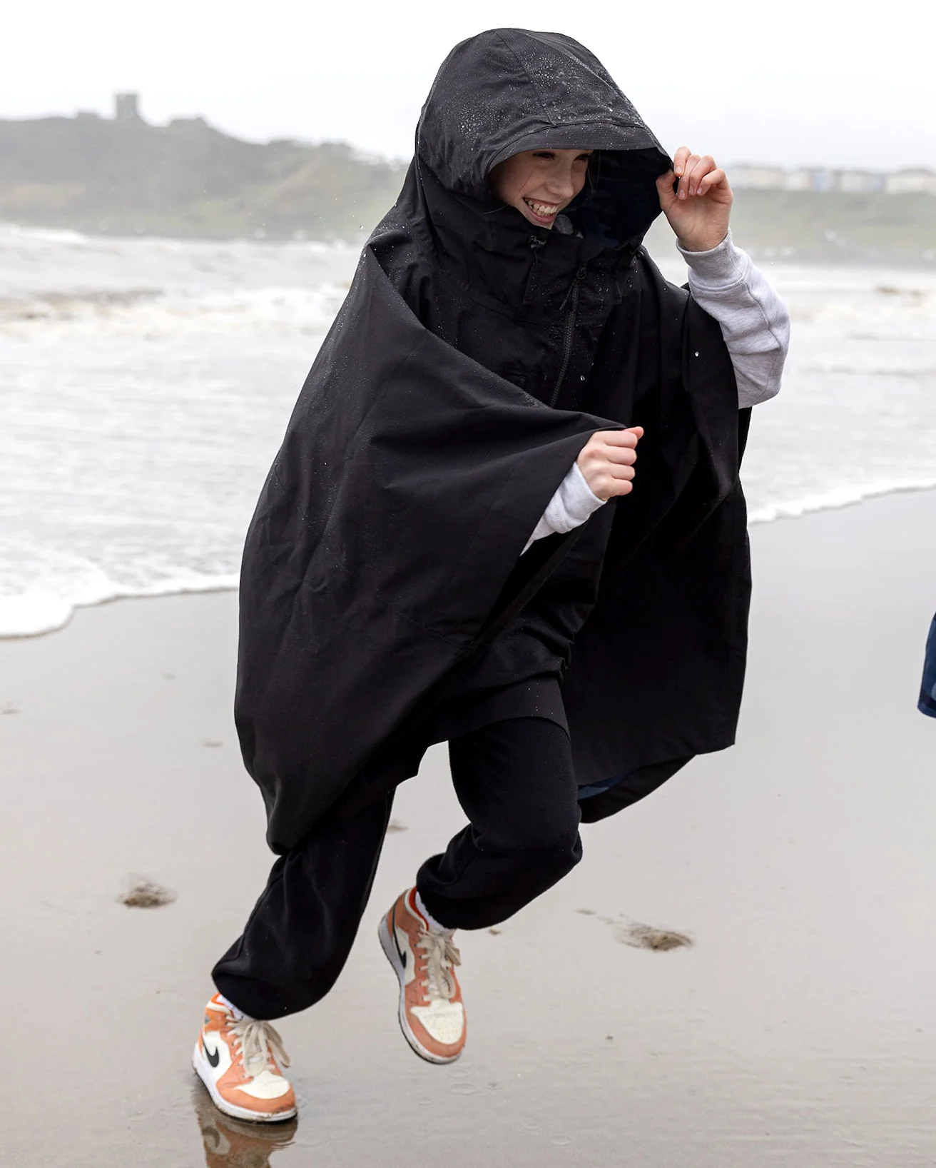 Black Rainproof Kids Poncho - Image 5