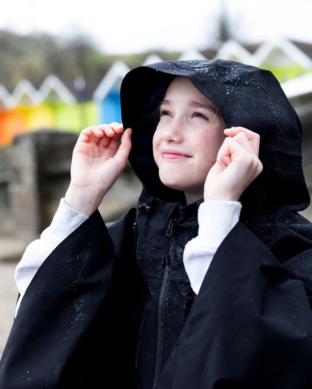 Black Rainproof Kids Poncho - Image 6