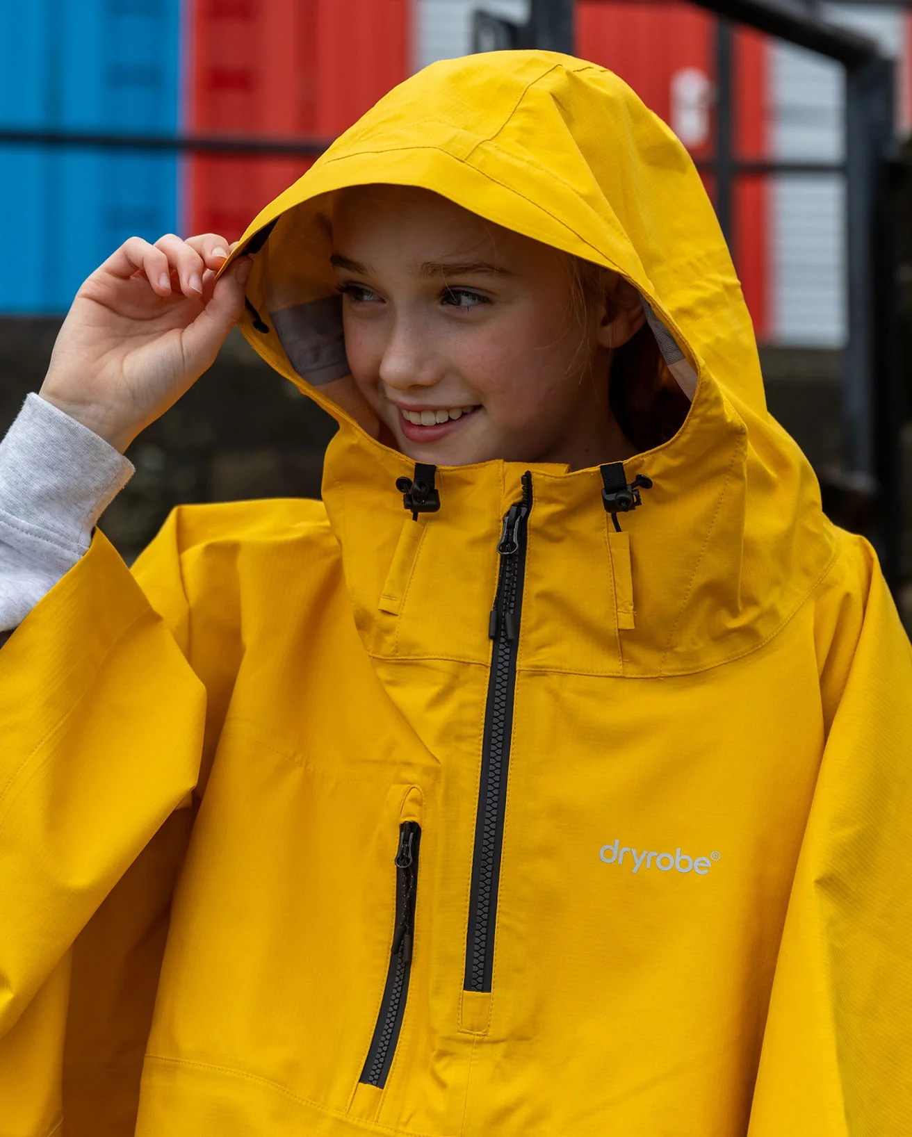 Yellow Rainproof Kids Poncho - Image 6