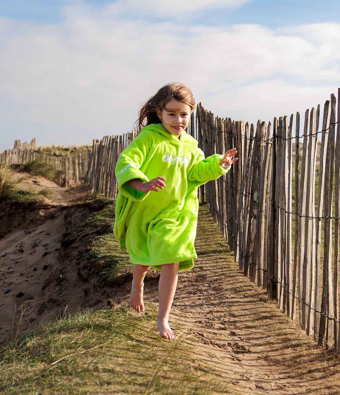 Lime Green Kids Organic Towel Changing Robe - Image 3