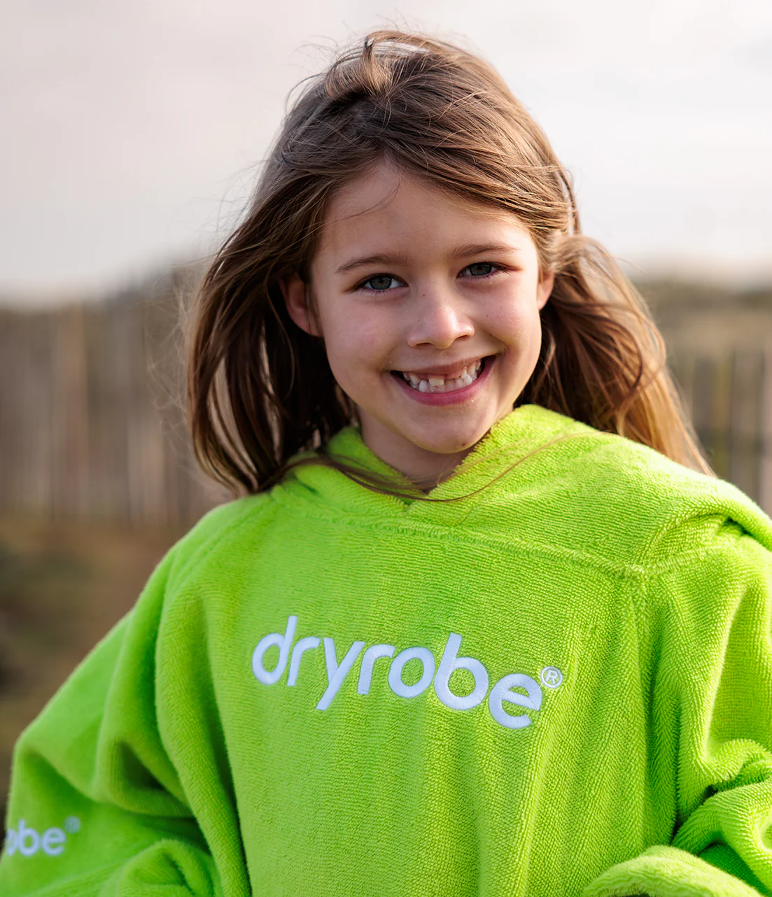Lime Green Kids Organic Towel Changing Robe - Image 5