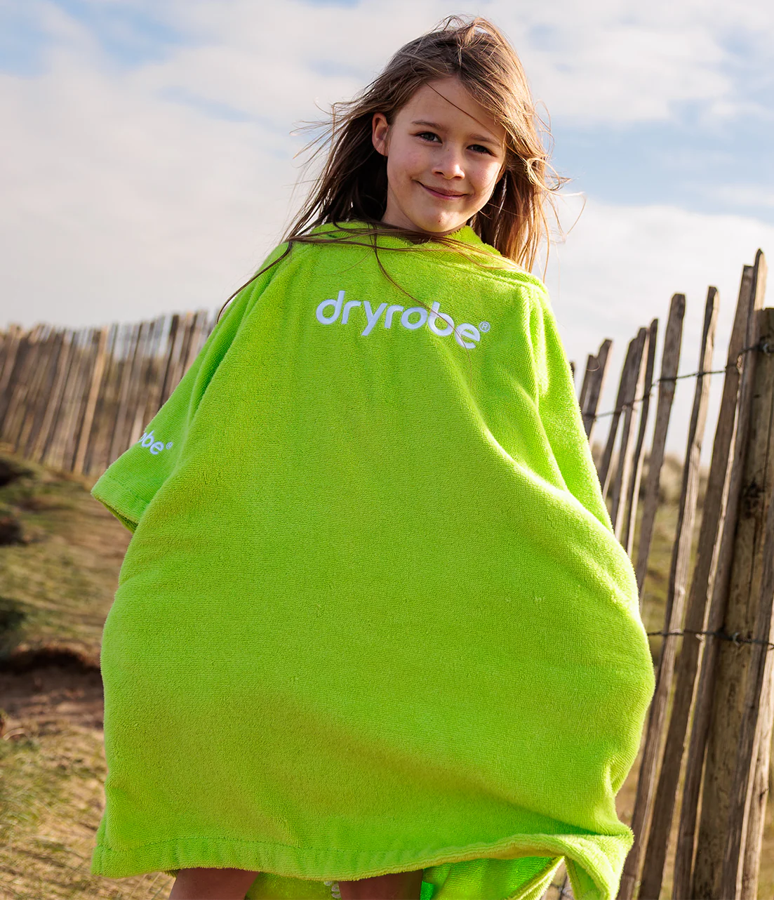 Lime Green Kids Organic Towel Changing Robe - Image 6