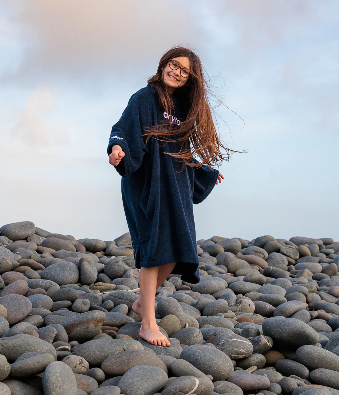Navy Kids Organic Towel Changing Robe - Image 5