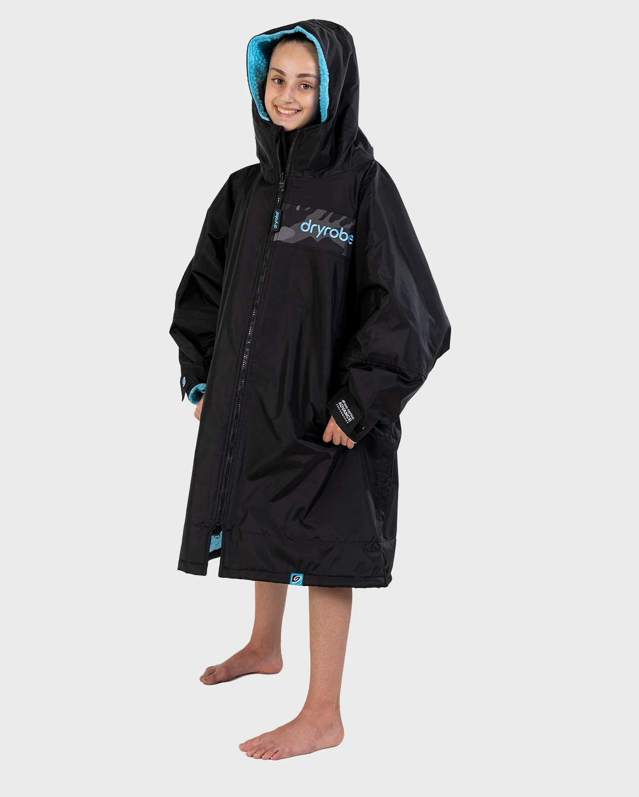REWORK - Black Blue Camo Advance Kids Changing Robe - Image 4