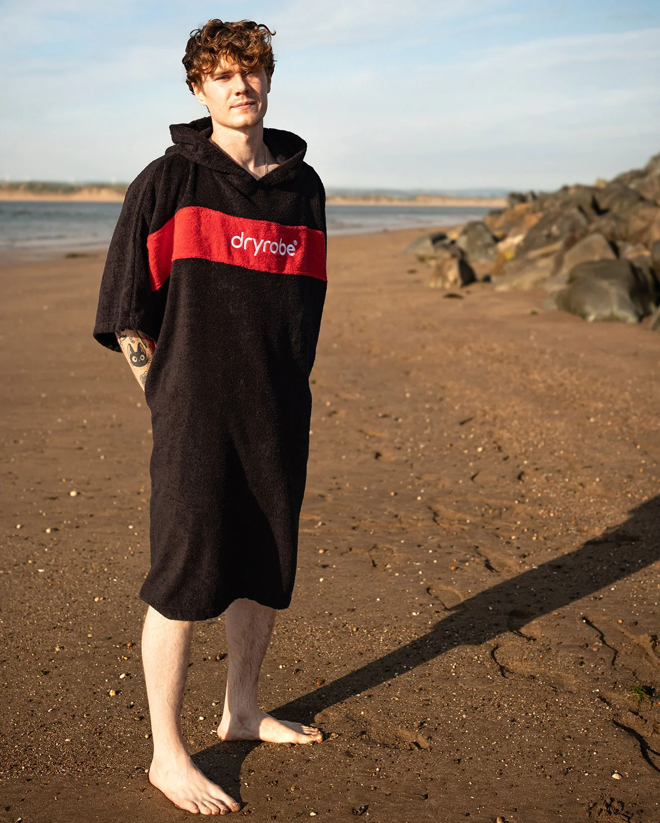 REWORK - Black Red Organic Towel Changing Robe - Image 3