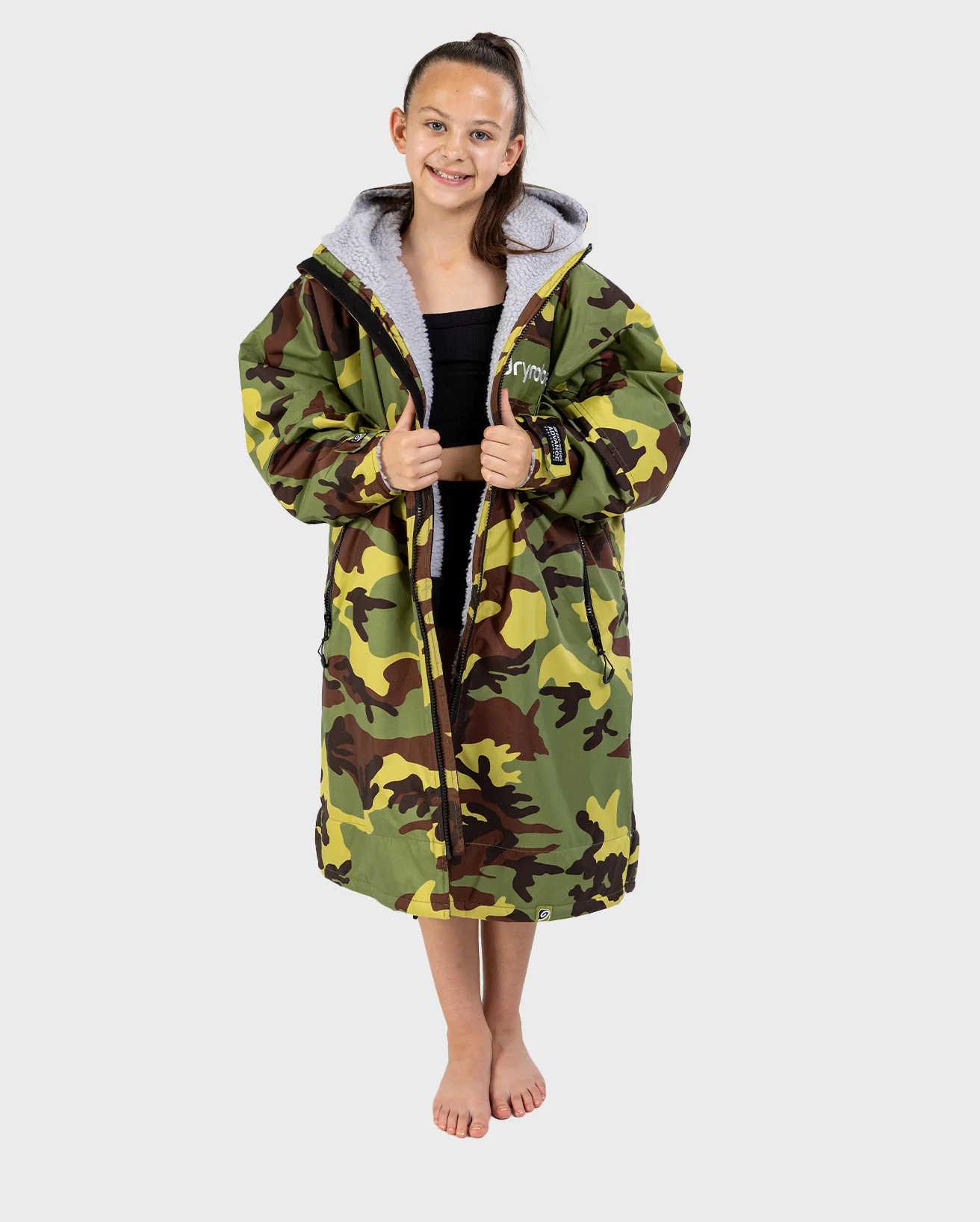 REWORK - Camo Green Grey Advance Kids Change Robe - Image 3