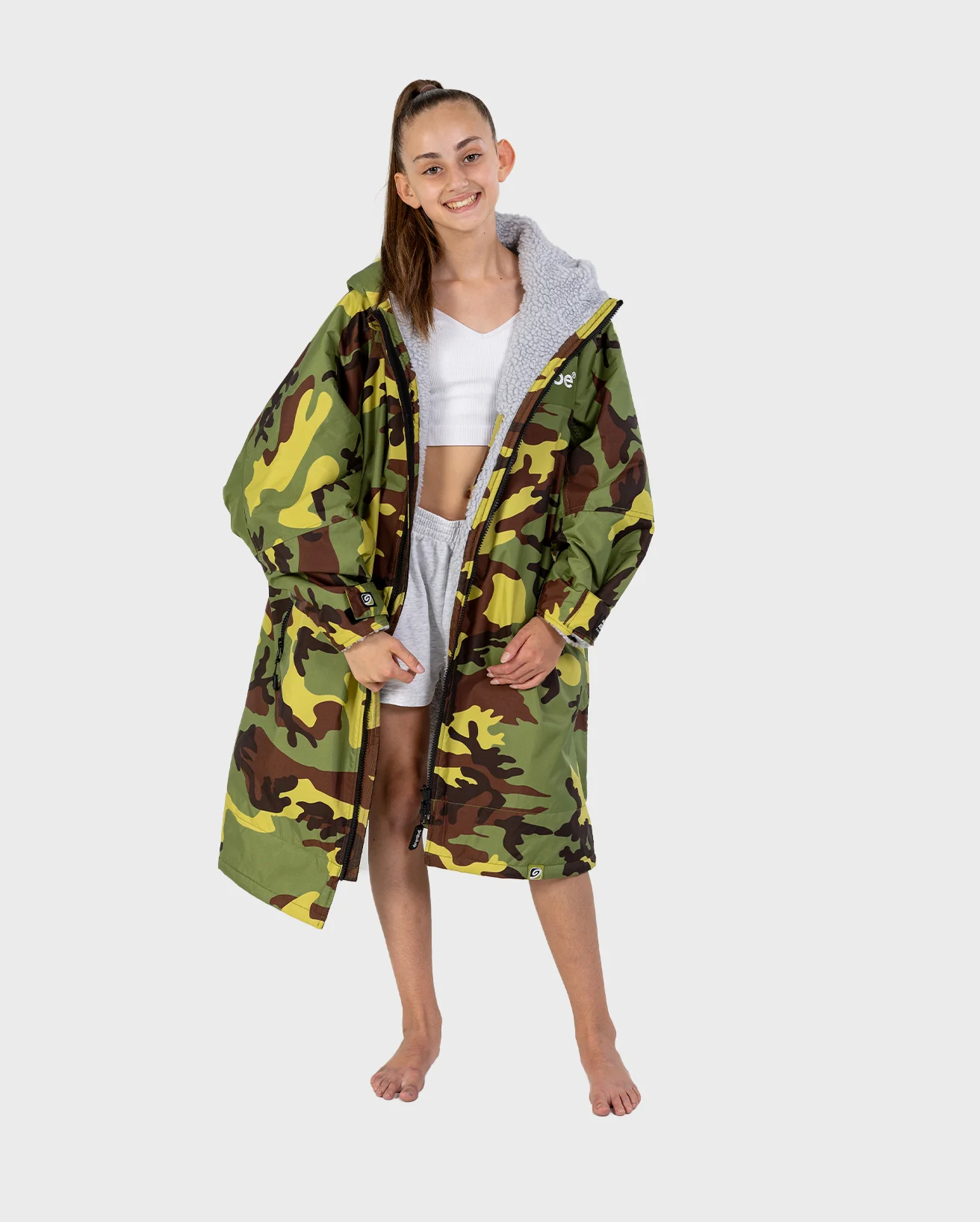REWORK - Camo Green Grey Advance Kids Change Robe - Image 4