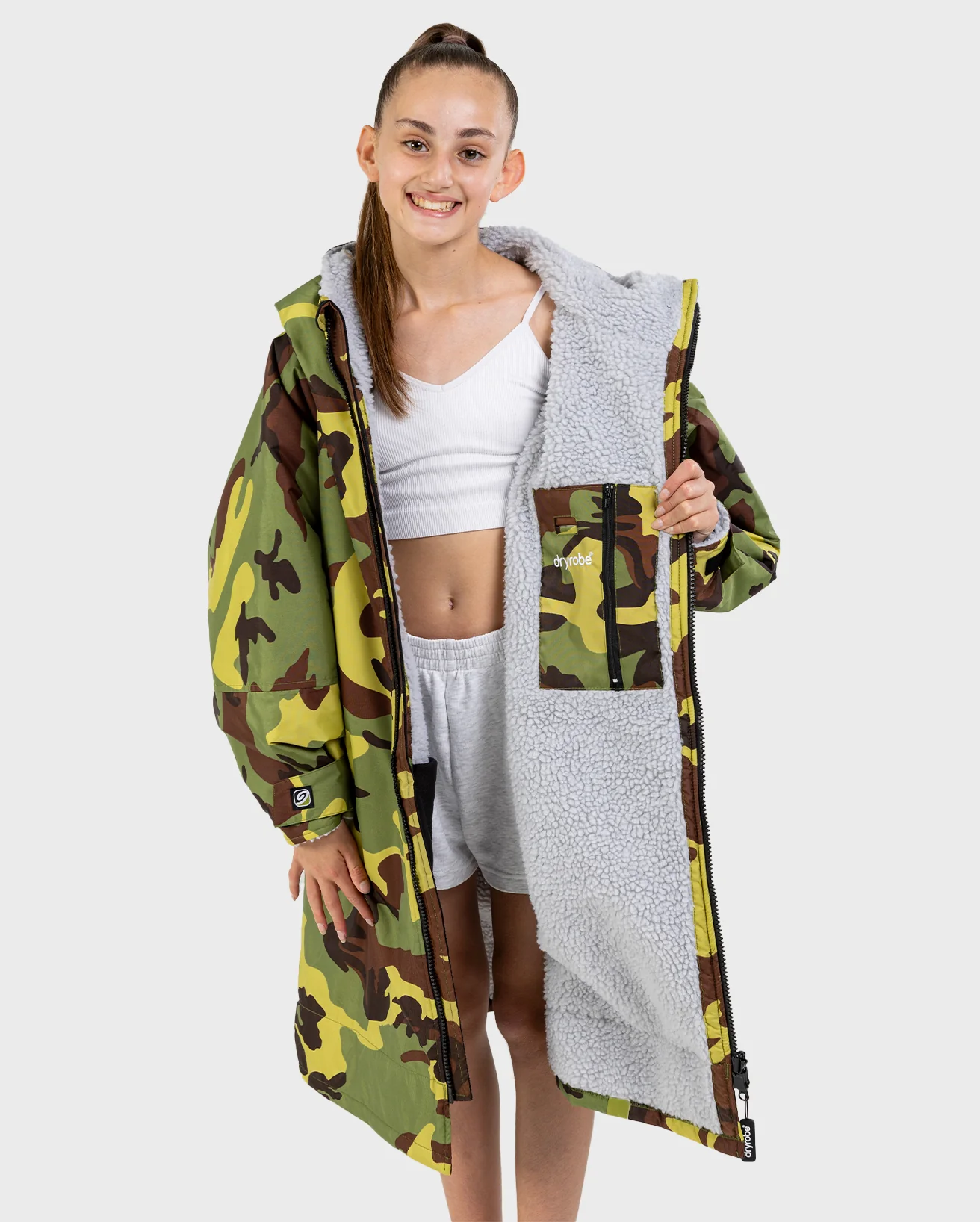 REWORK - Camo Green Grey Advance Kids Change Robe - Image 6