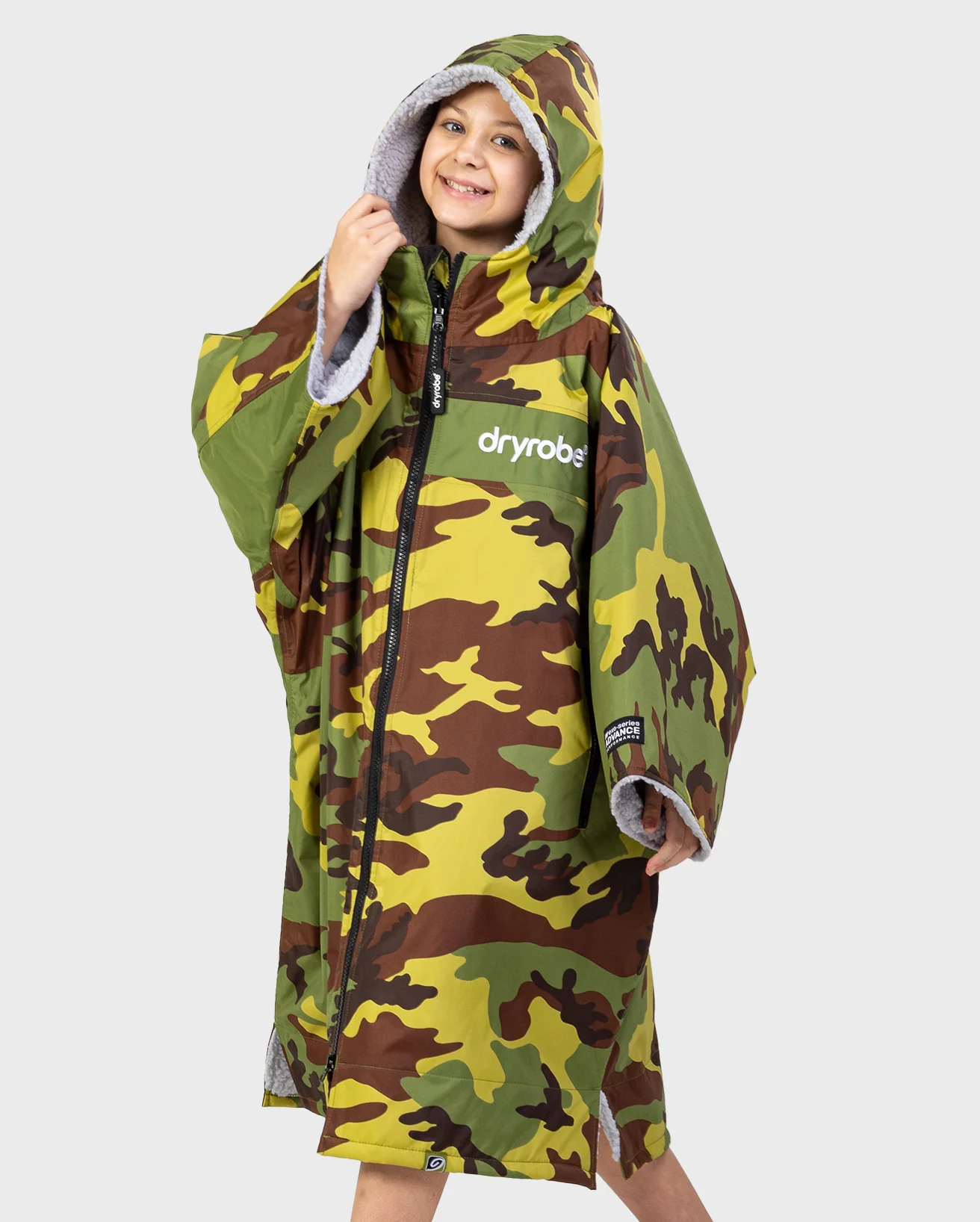 REWORK - Camo Grey Green Easy-Fit Kids Advance Changing Robe - Image 3