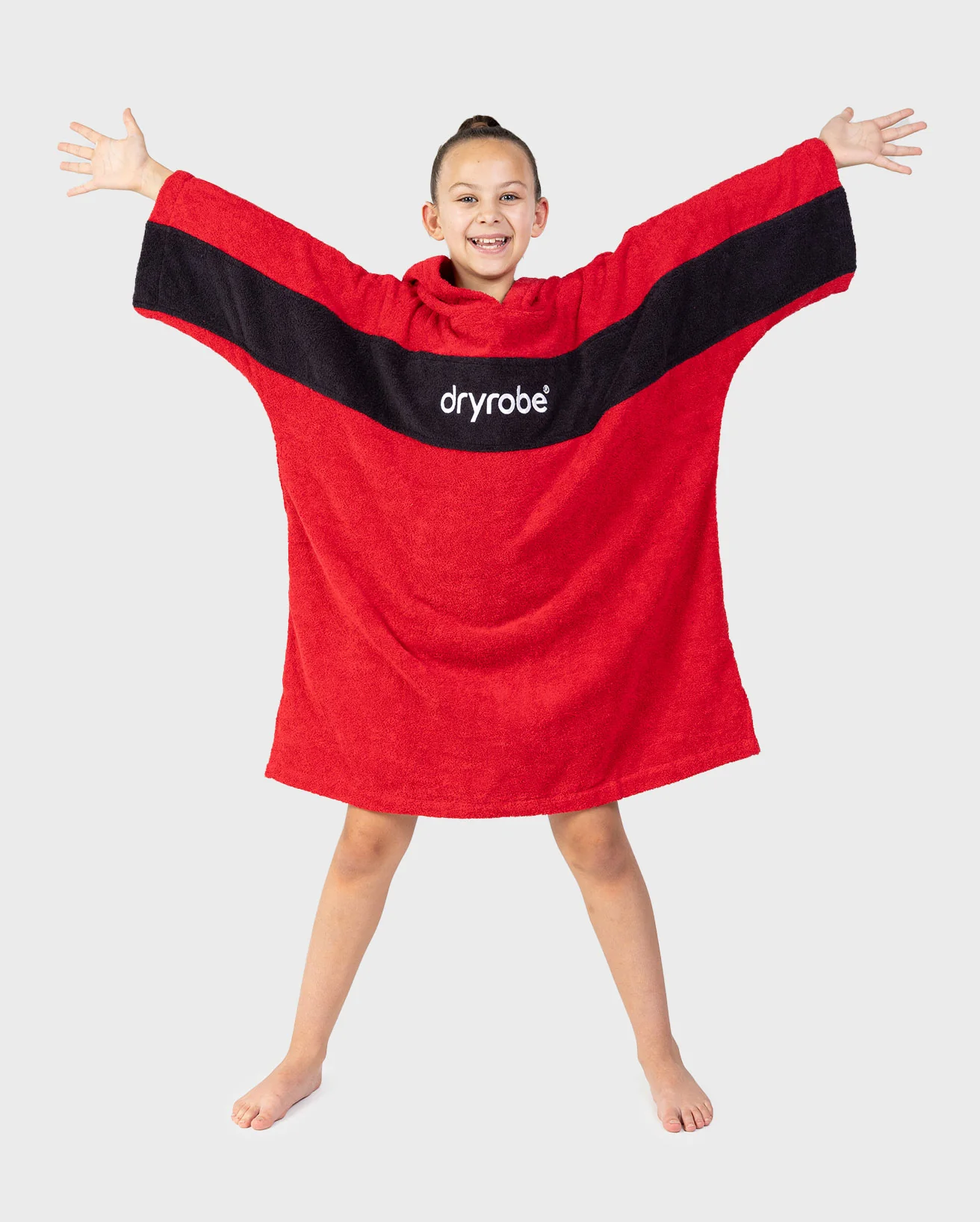REWORK - Red Black Kids Organic Towel Changing Robe - Image 4