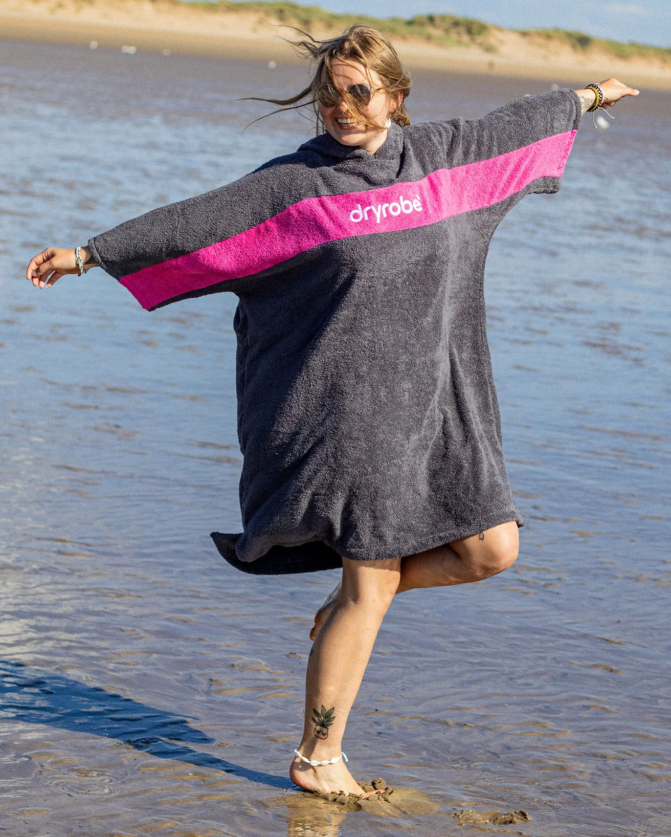 REWORK - Slate Grey Pink Organic Towel Changing Robe - Image 5