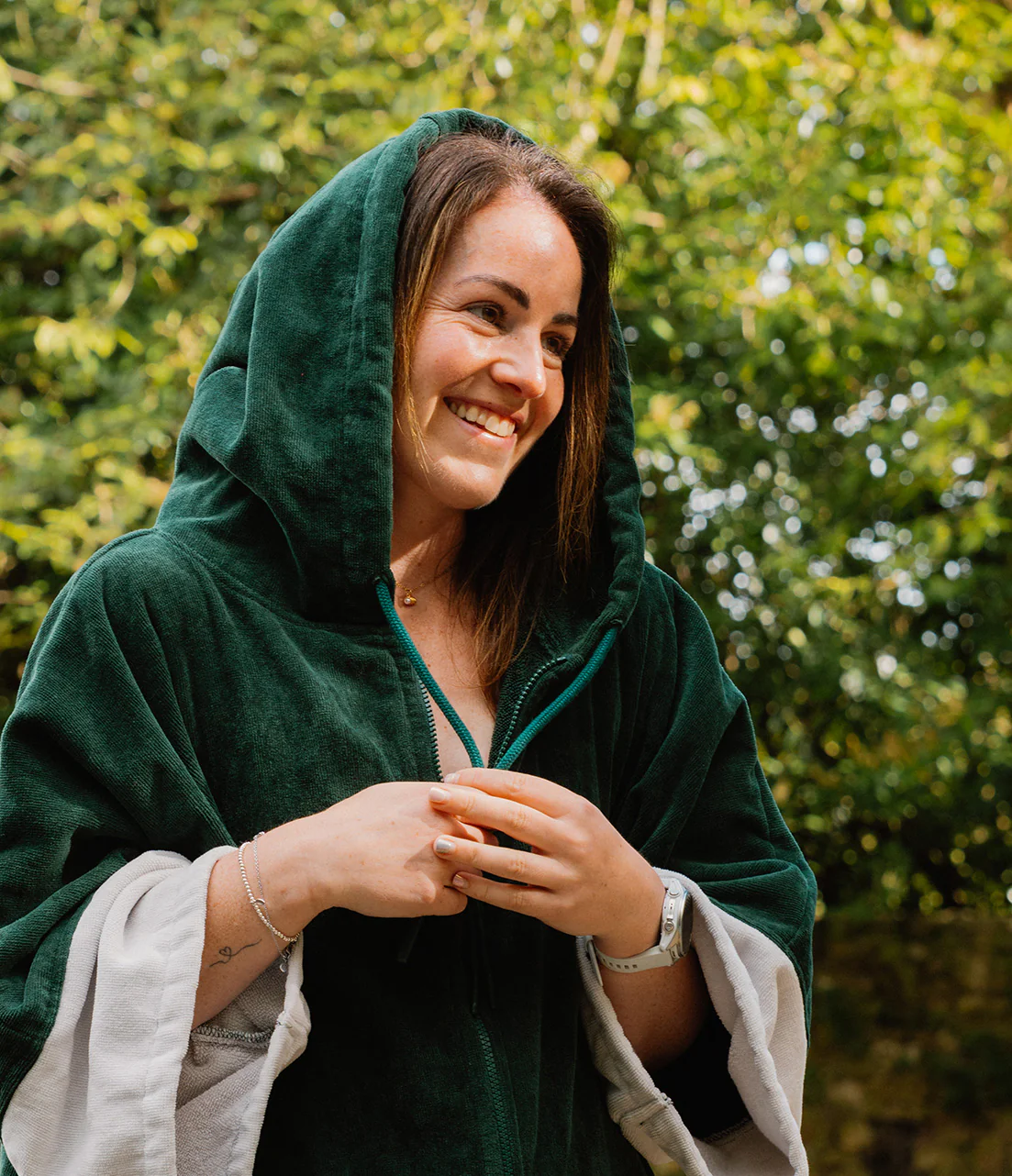 Sycamore Green Full-Zip Organic Towel Robe - Image 9