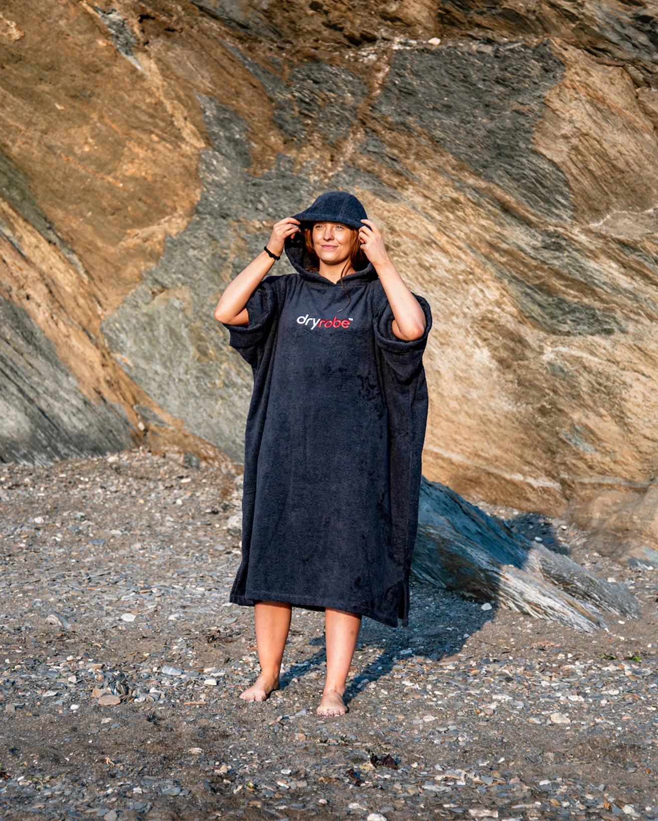 Navy Blue Organic Towel Changing Robe - Image 4