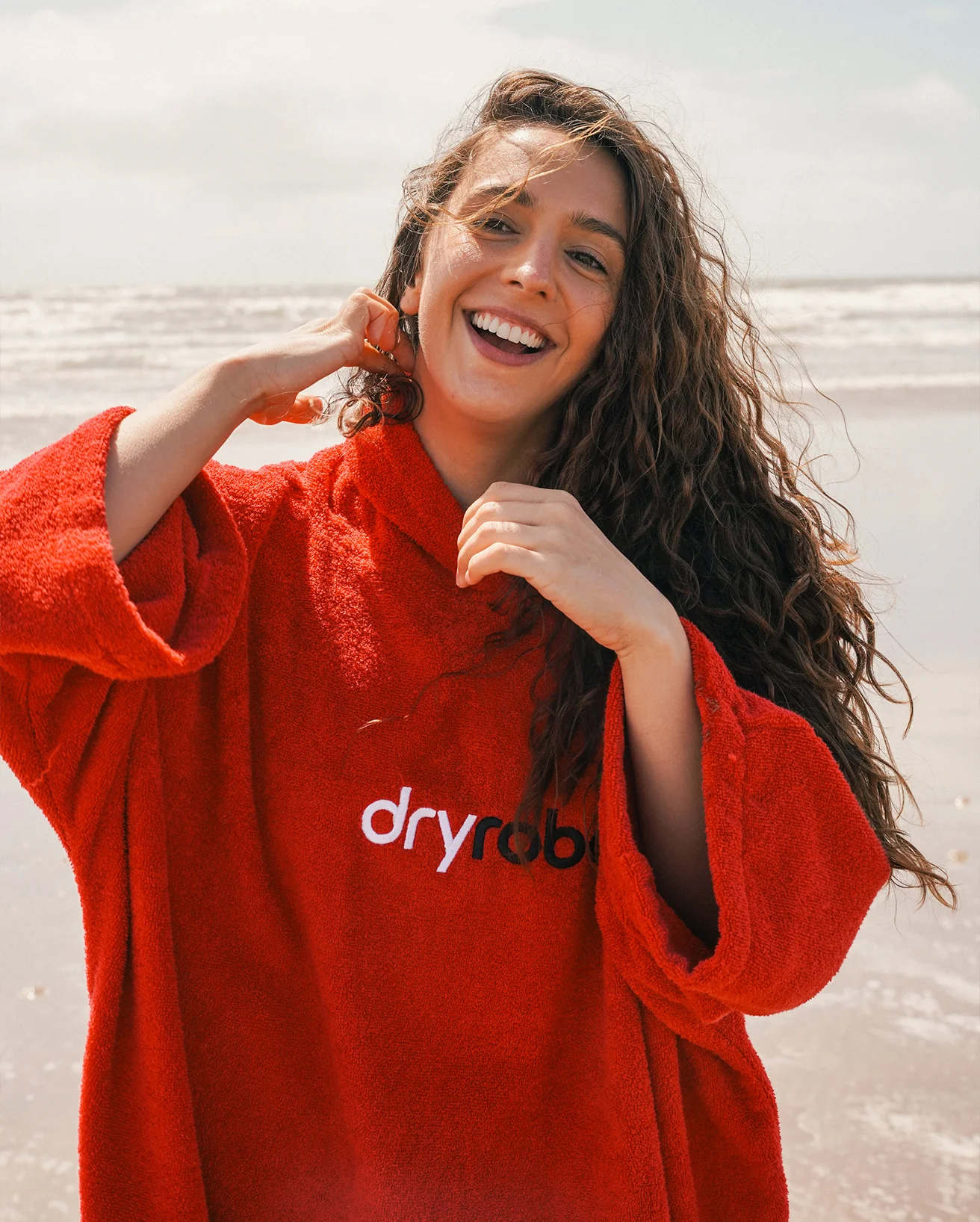 Red Organic Towel Changing Robe - Image 3