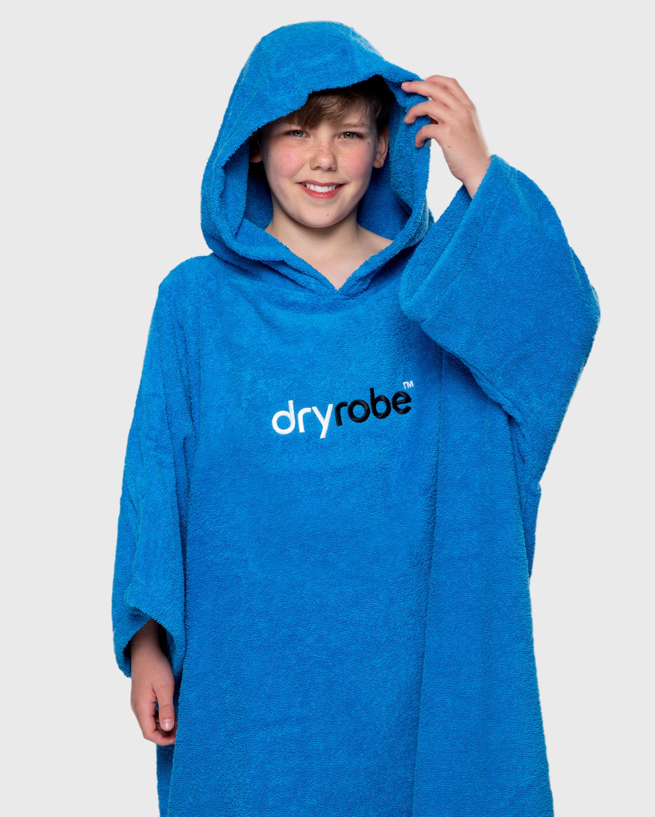Cobalt Blue Kids Organic Towel Changing Robe - Image 3